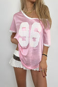 Pink Mesh Jersey Top