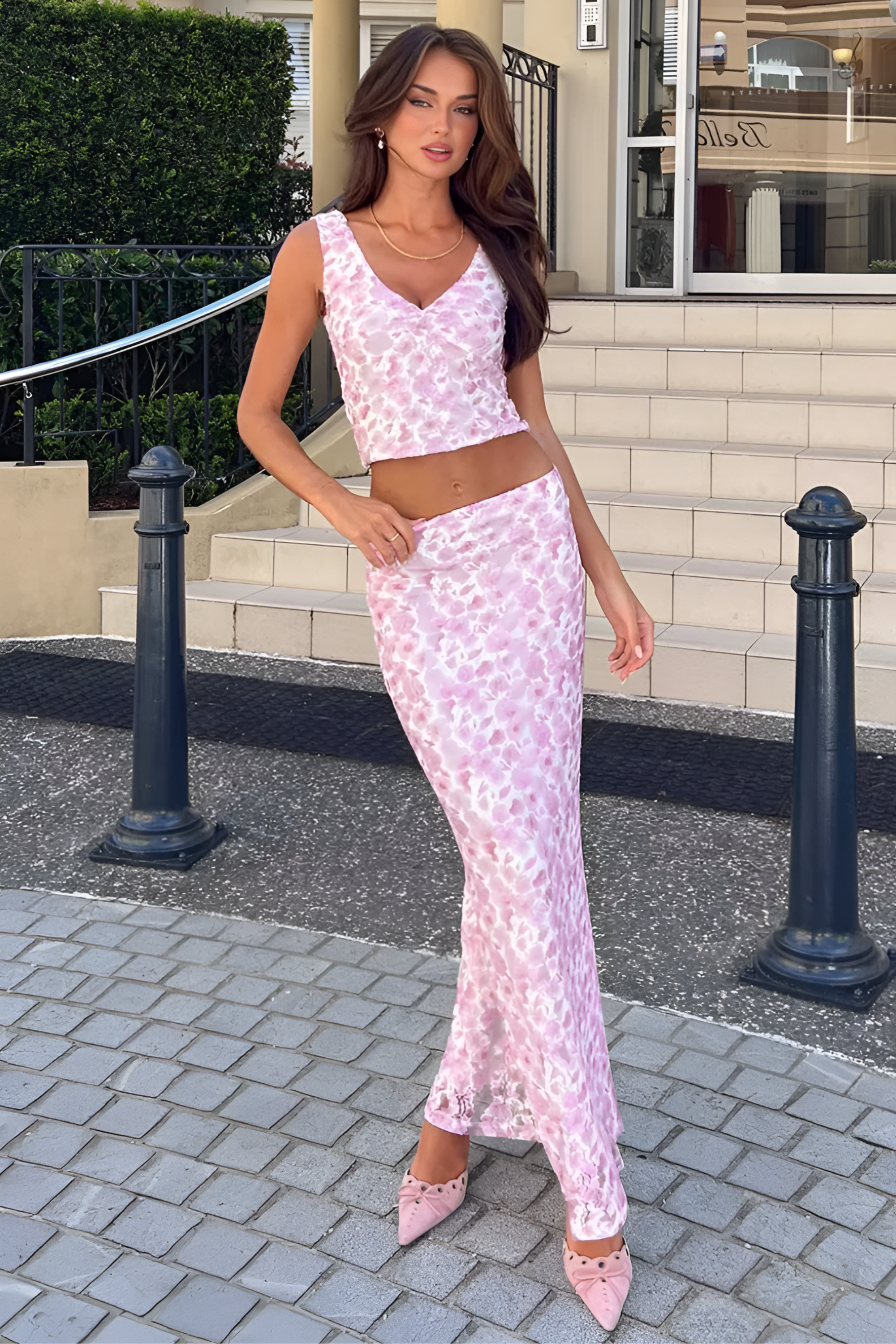 Floral Lace Maxi Set