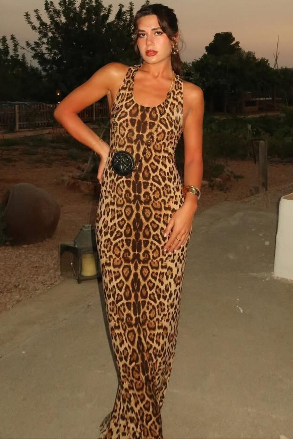 Vestido con Icono de Leopardo
