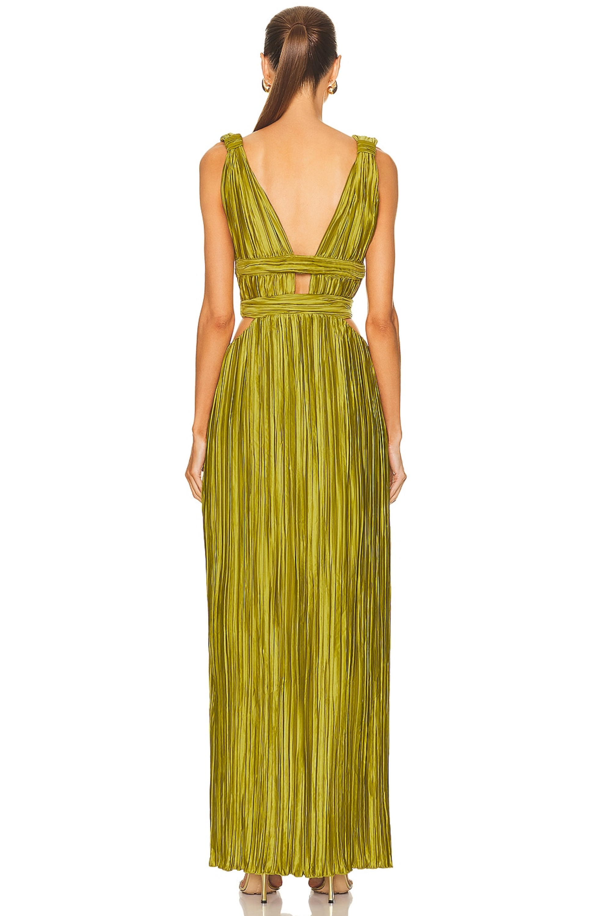 Pleated Cutout Maxi Dress