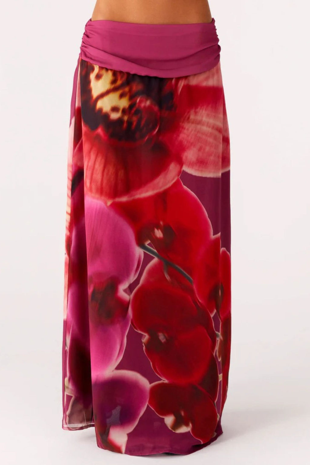Robe longue moulante sans dos en polyester imprimé pour femme