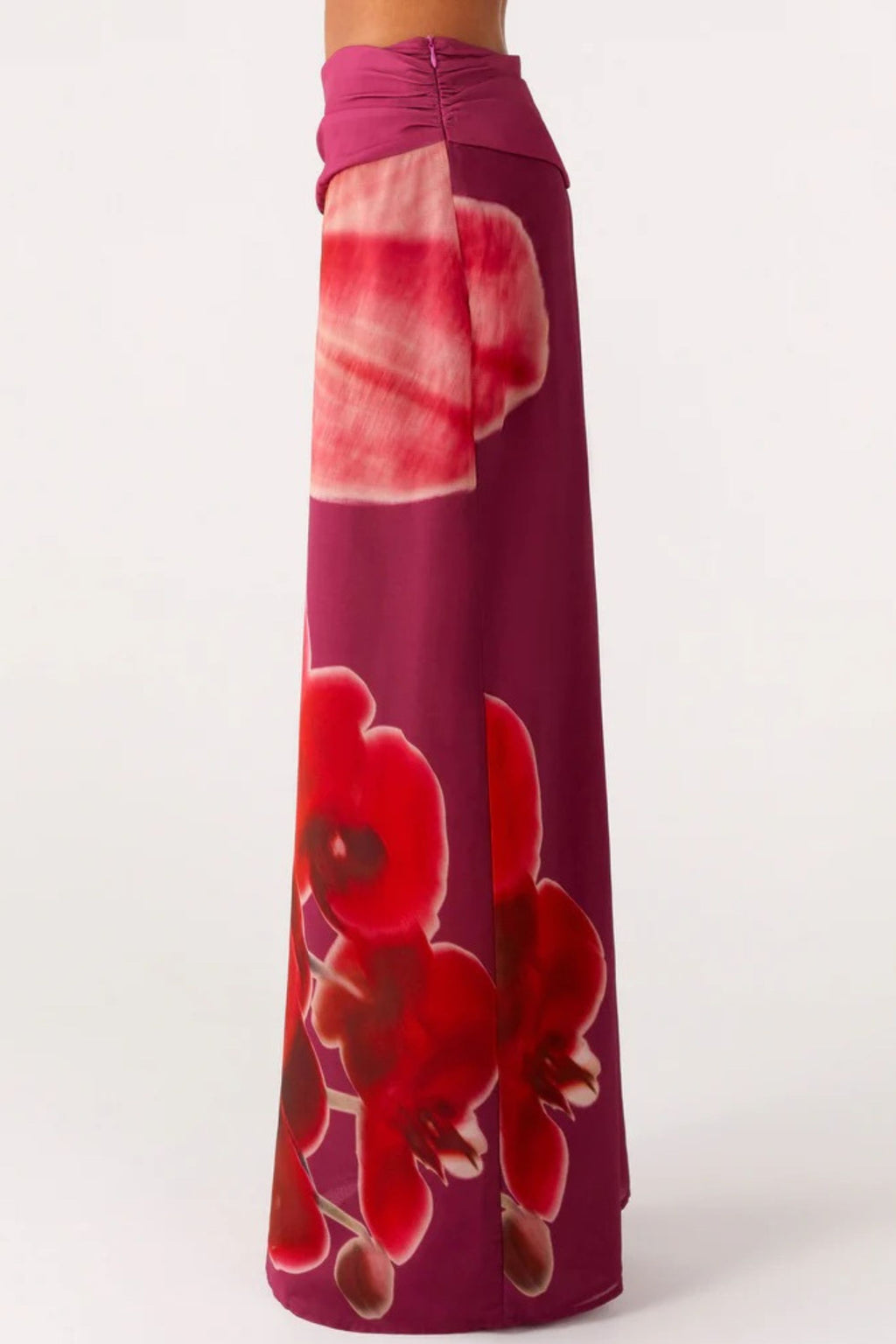 Robe longue moulante sans dos en polyester imprimé pour femme
