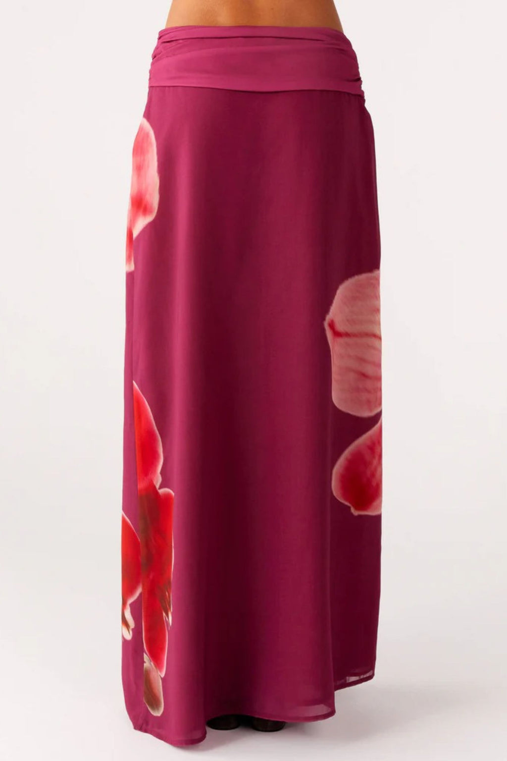 Robe longue moulante sans dos en polyester imprimé pour femme