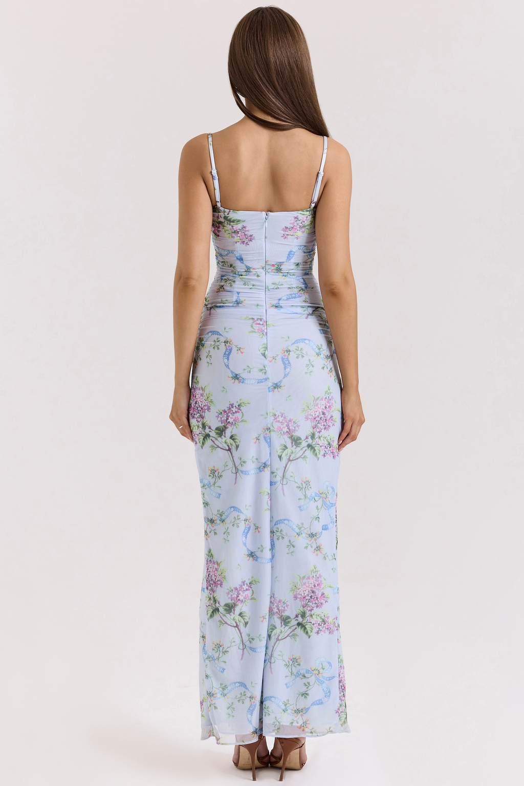 Floral Mesh Maxi Dress