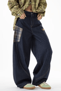 Baggy Plaid Pocket Jeans - Jeans | 8j03aj-k6.myshopify.com