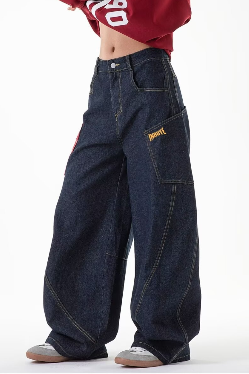 Baggy Plaid Pocket Jeans - Jeans | 8j03aj-k6.myshopify.com