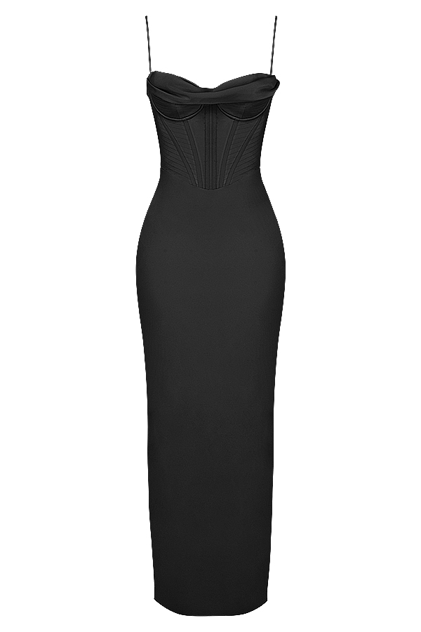 Black Corset Maxi Dress - Maxi Dress | 8j03aj-k6.myshopify.com