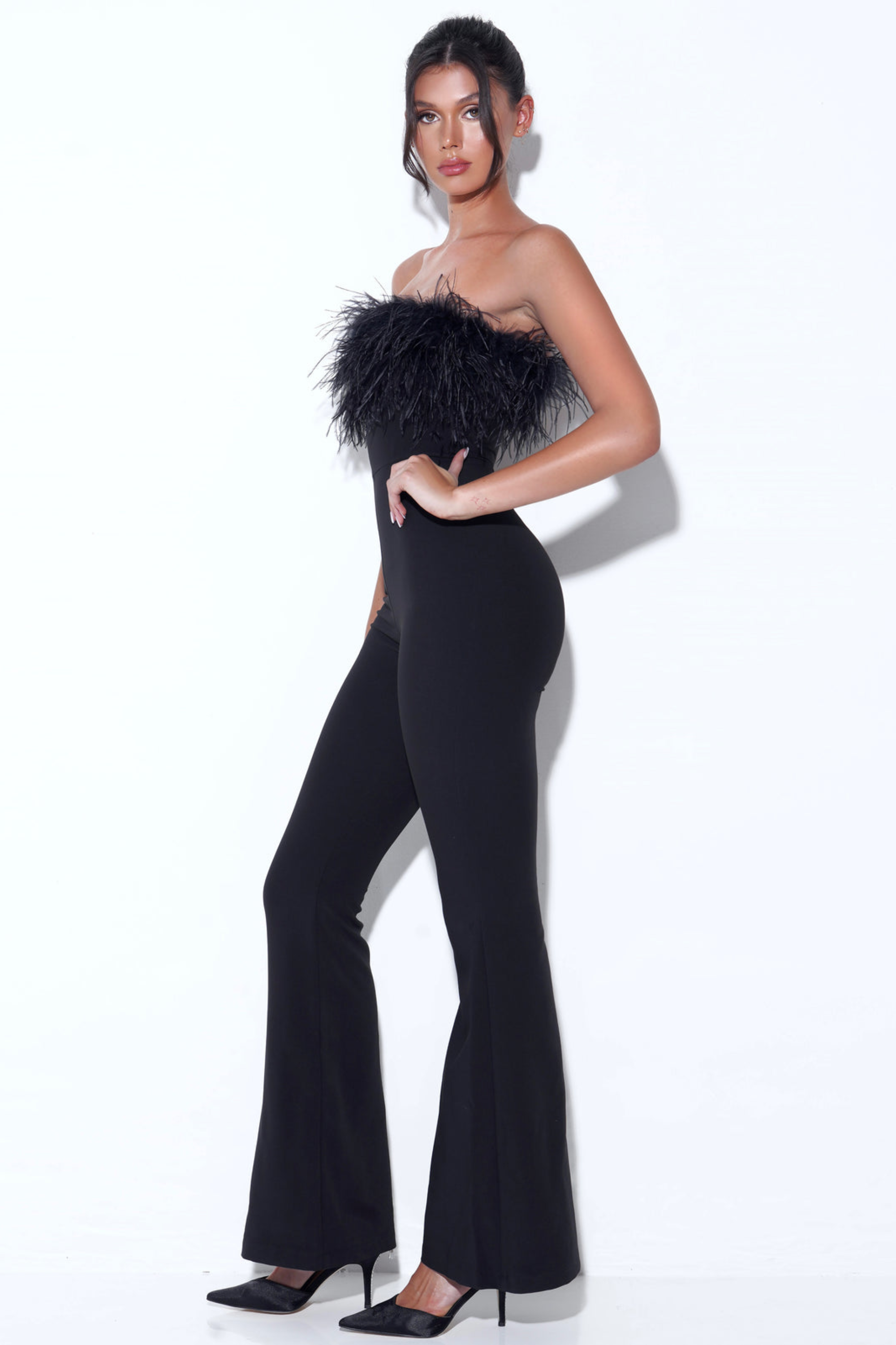 Black Feather Jumpsuit - Jumpsuit | 8j03aj-k6.myshopify.com