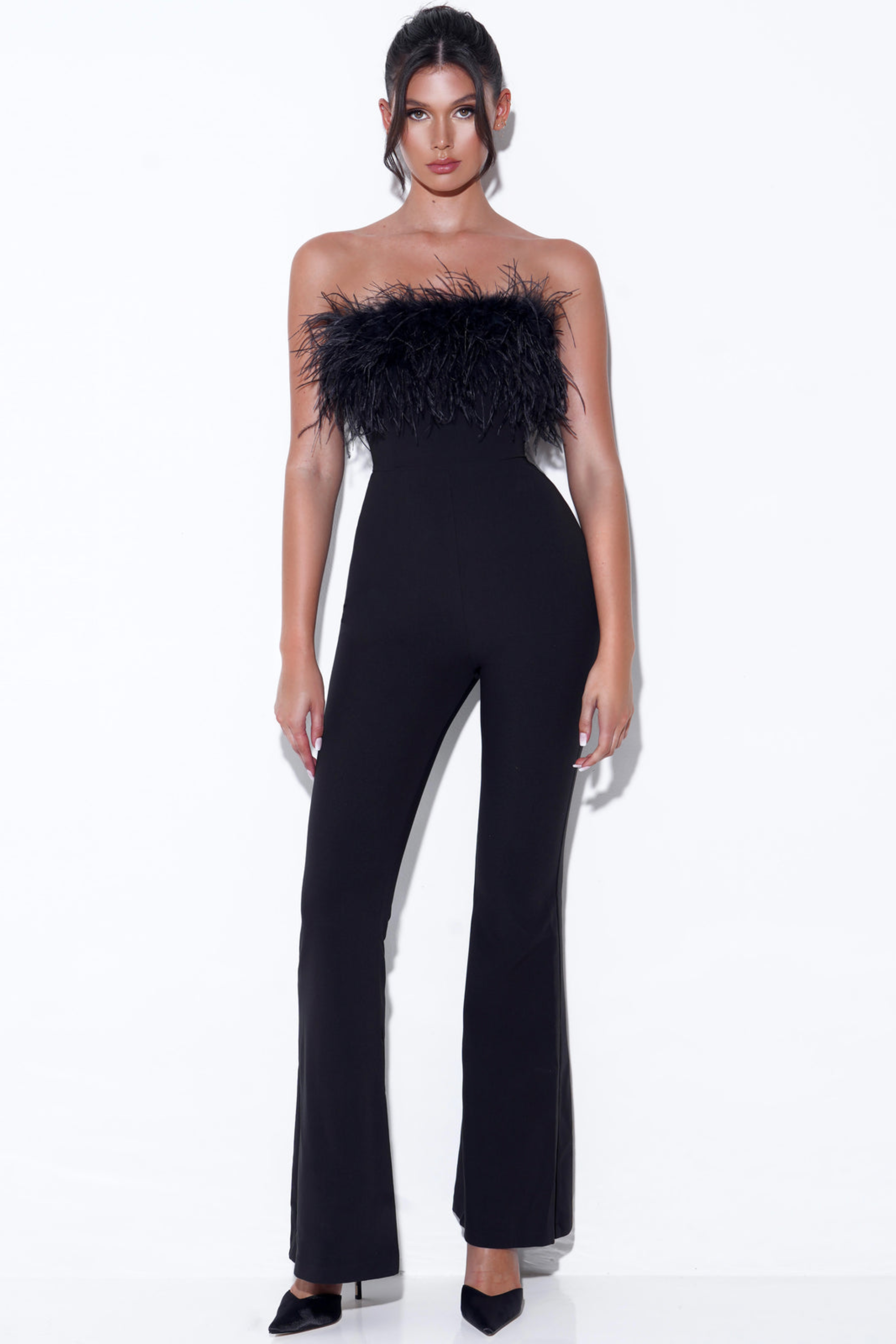 Black Feather Jumpsuit - Jumpsuit | 8j03aj-k6.myshopify.com