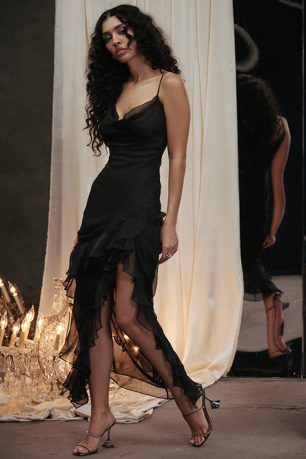Black Ruffle Maxi Dress - Maxi Dress | 8j03aj-k6.myshopify.com