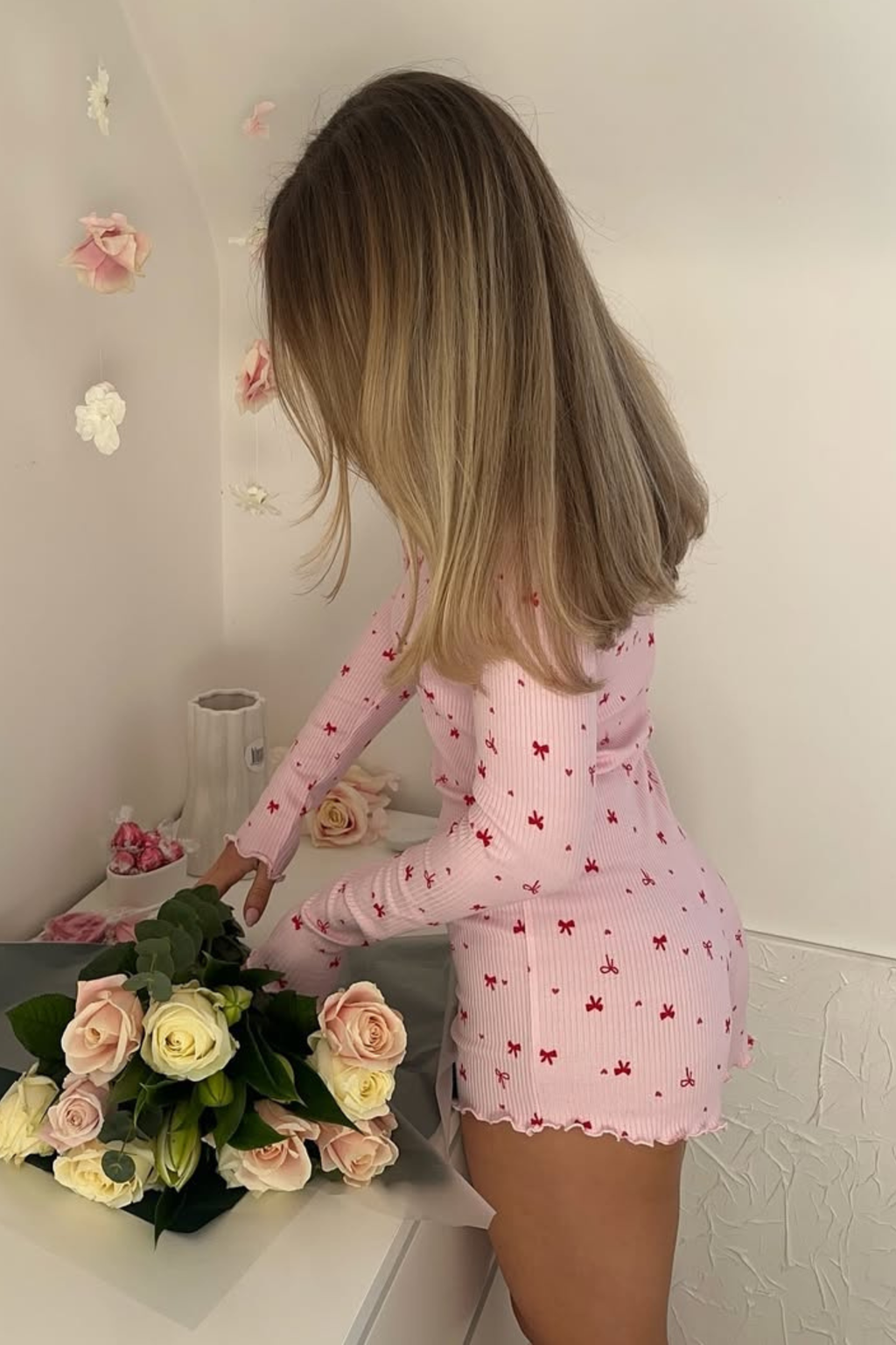 Blush Bow Romper - Romper | 8j03aj-k6.myshopify.com