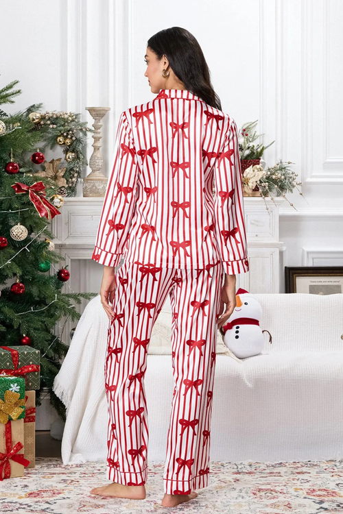 Bow Print Homewear Suit - Lounge Set | 8j03aj-k6.myshopify.com