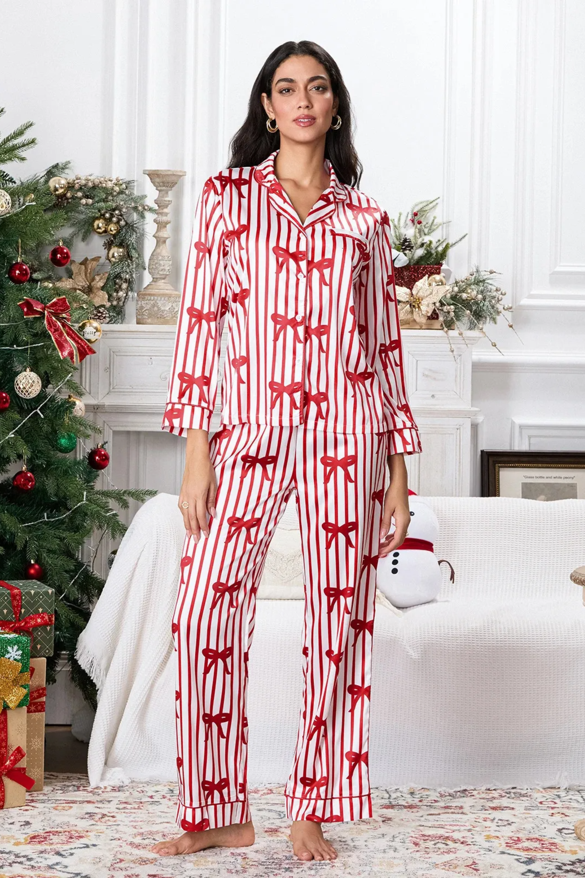 Bow Print Homewear Suit - Lounge Set | 8j03aj-k6.myshopify.com