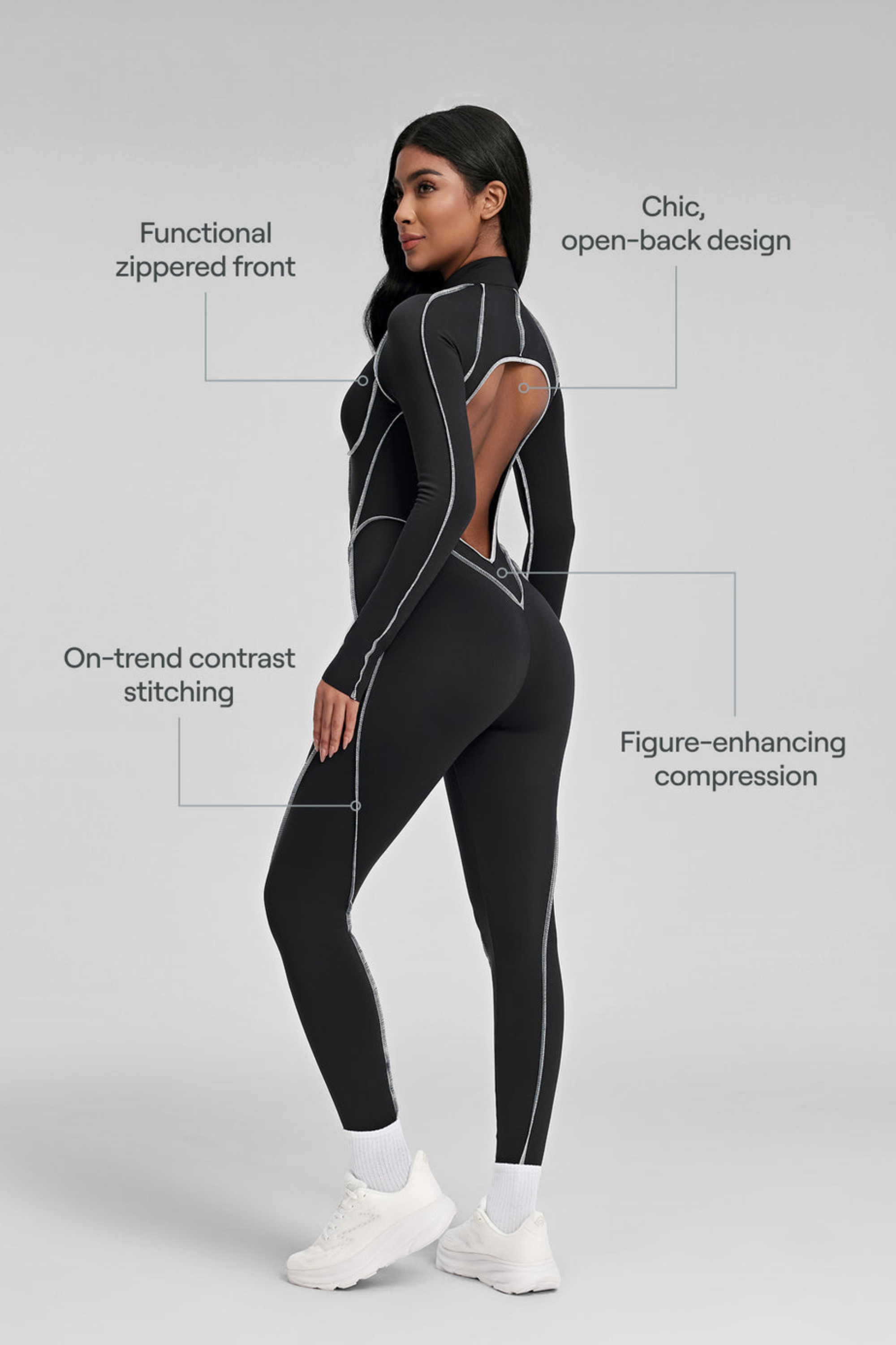 Contour Stitch Catsuit - Jumpsuit | 8j03aj-k6.myshopify.com