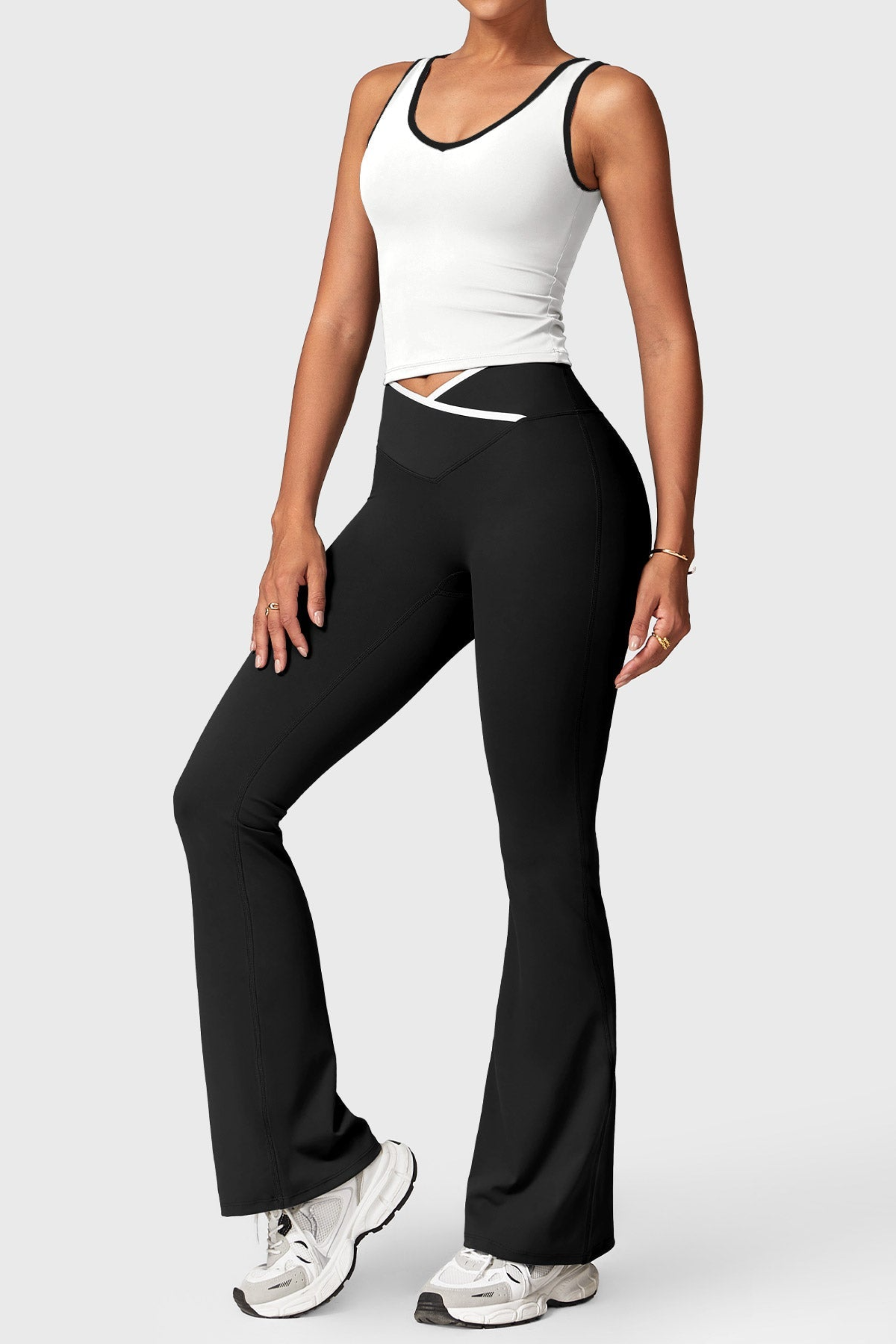 Contrast Flare Set - Co Ord Set | 8j03aj-k6.myshopify.com