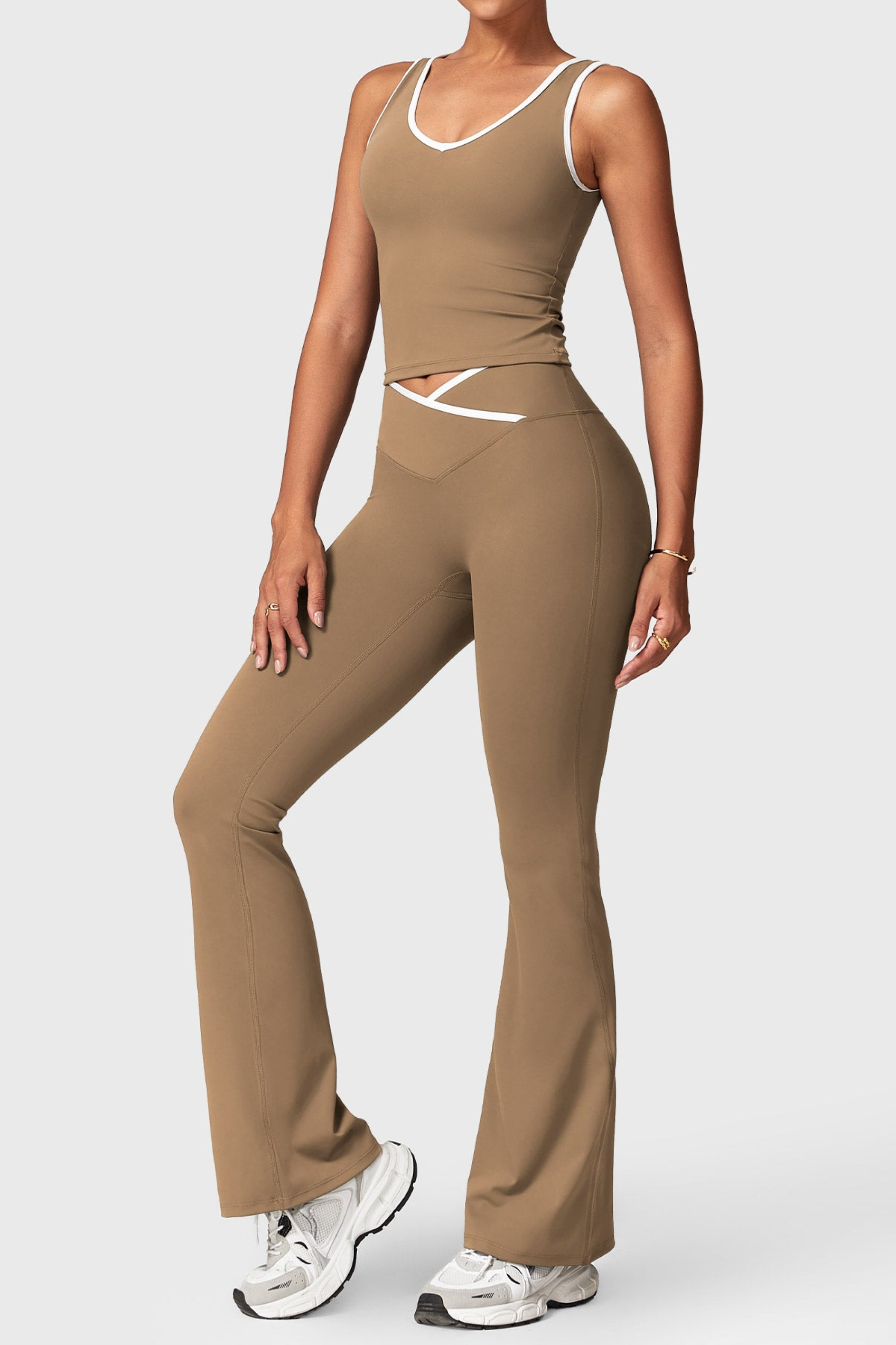 Contrast Flare Set - Co Ord Set | 8j03aj-k6.myshopify.com