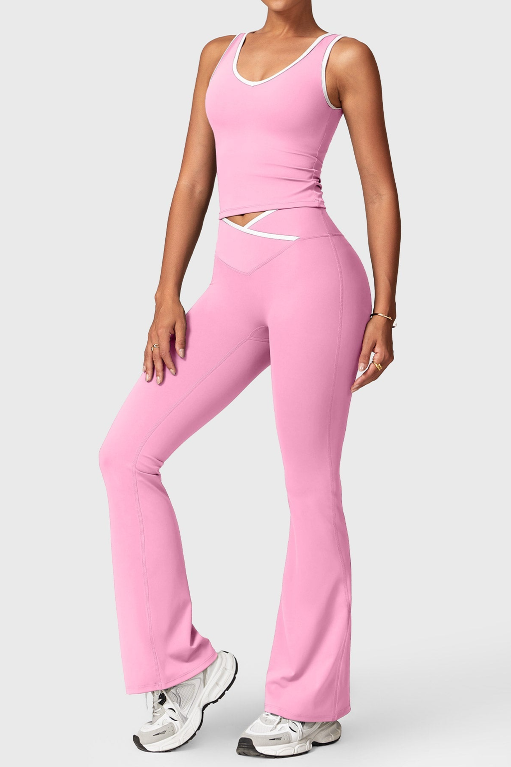 Contrast Flare Set - Co Ord Set | 8j03aj-k6.myshopify.com