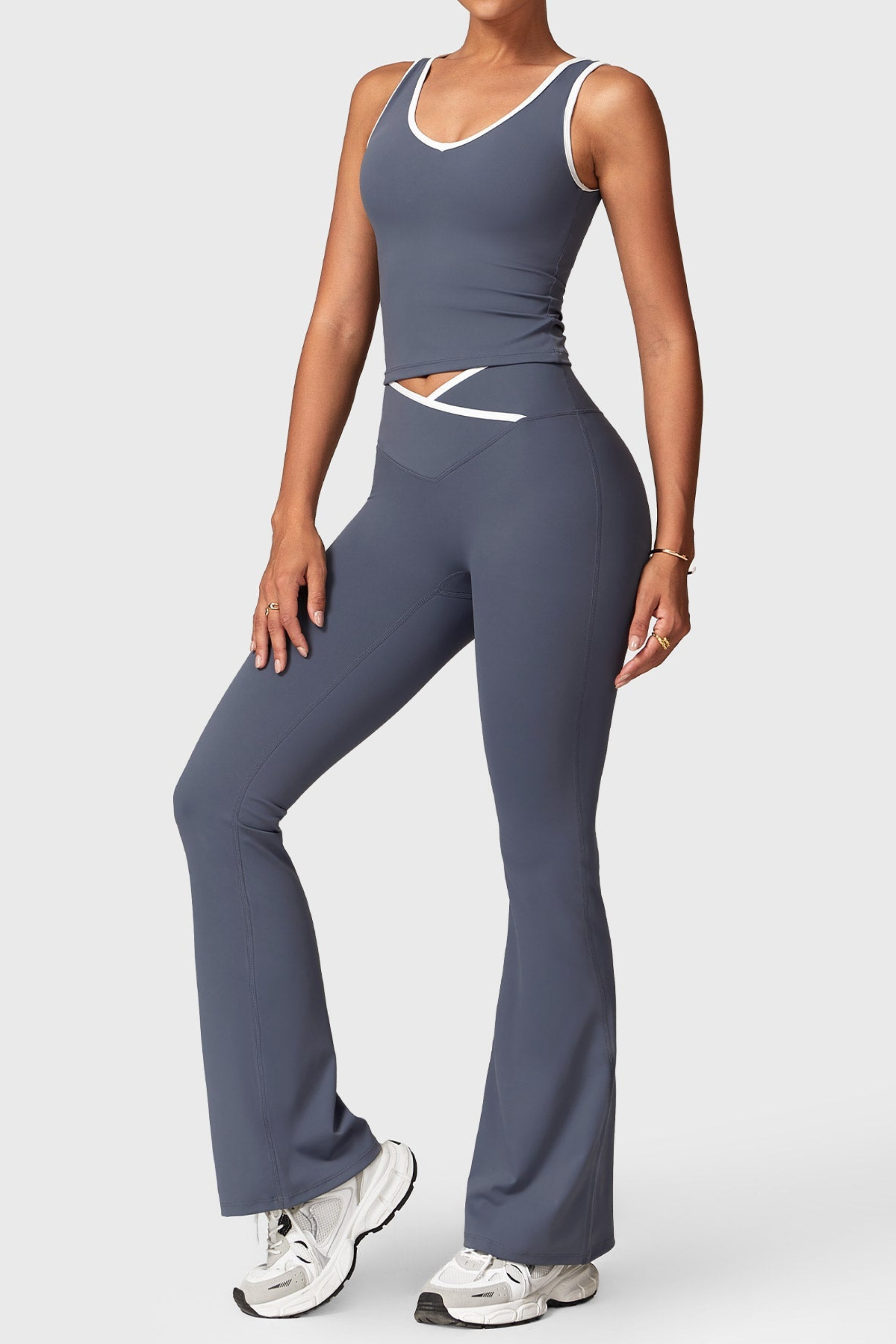 Contrast Flare Set - Co Ord Set | 8j03aj-k6.myshopify.com