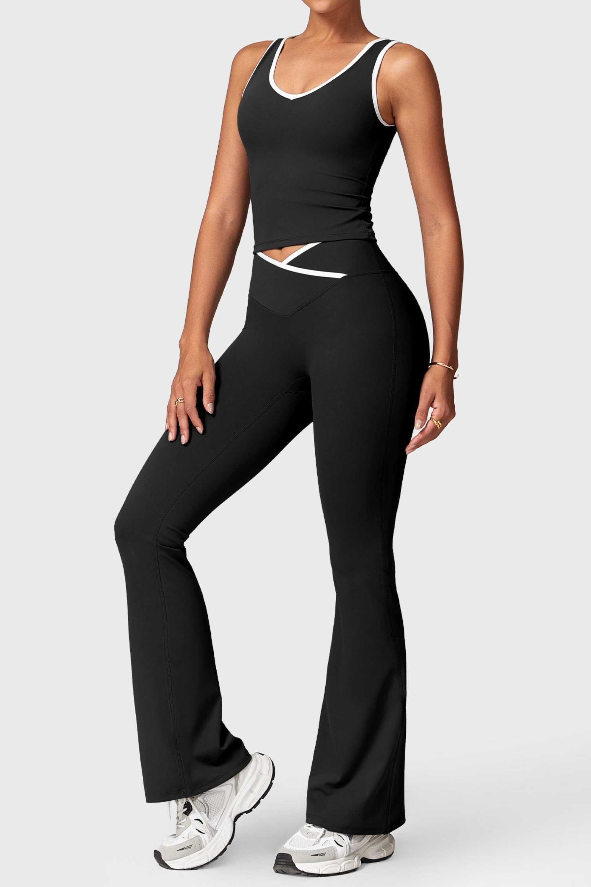 Contrast Flare Set - Co Ord Set | 8j03aj-k6.myshopify.com