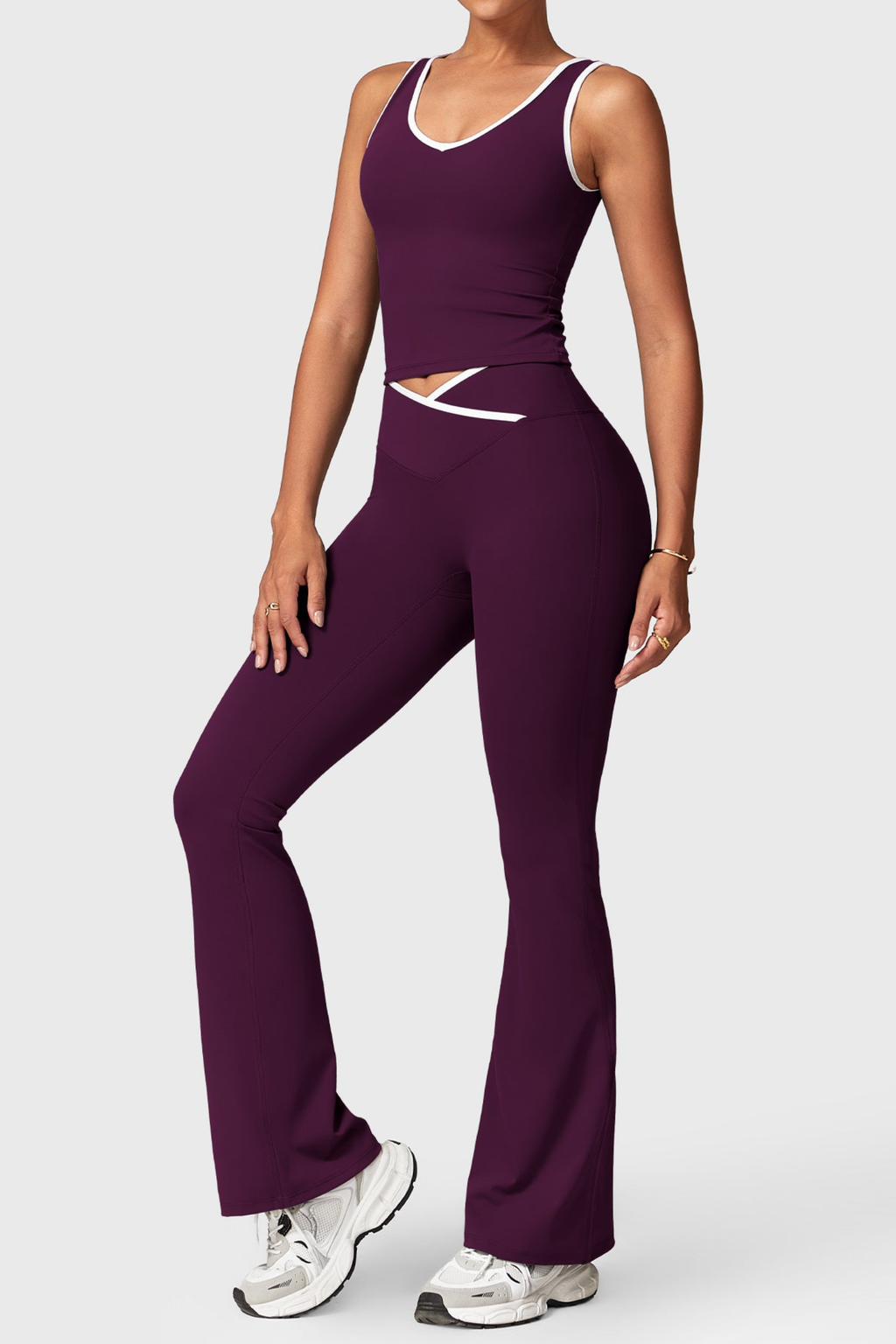 Contrast Flare Set - Co Ord Set | 8j03aj-k6.myshopify.com