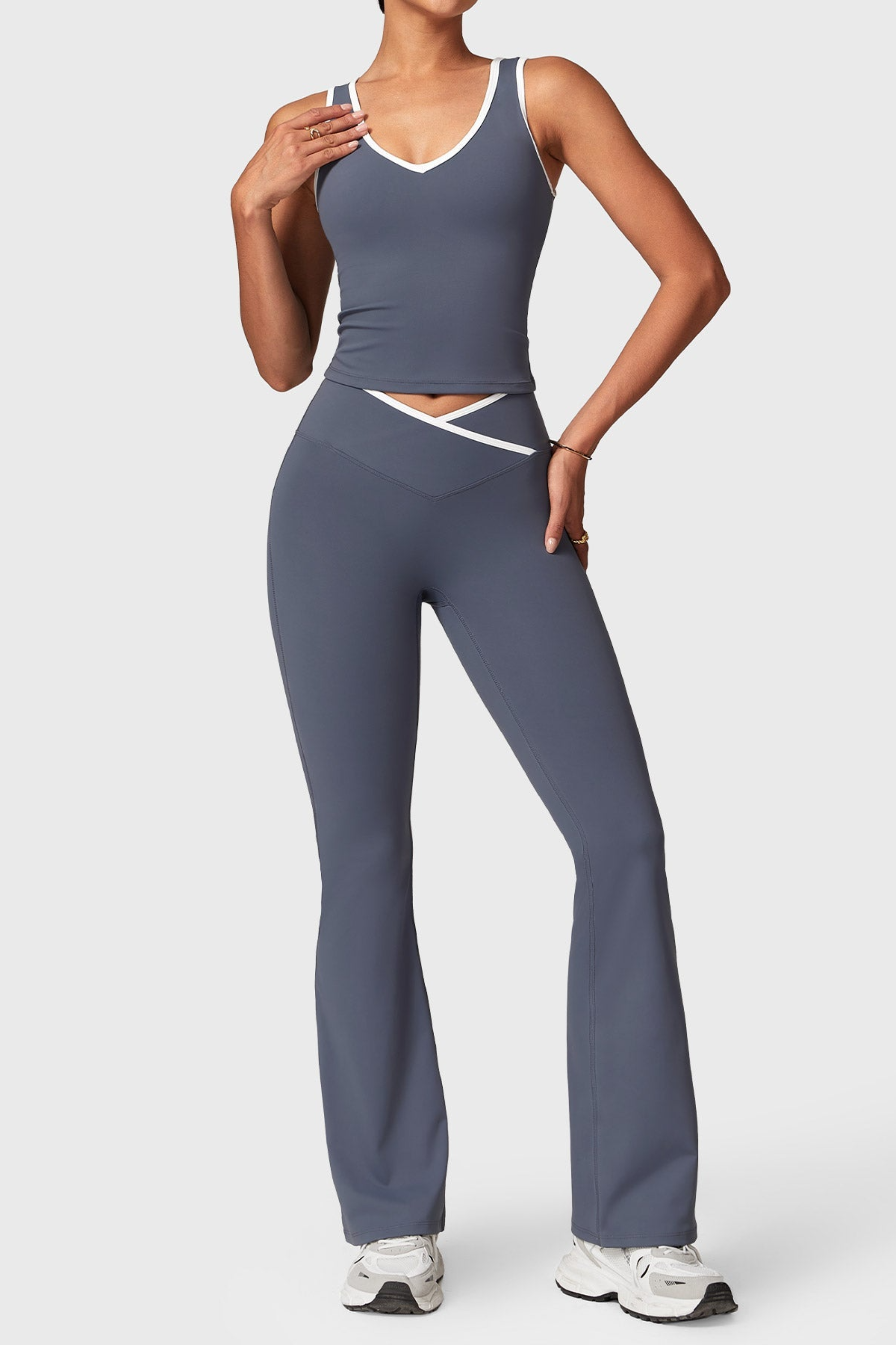 Contrast Flare Set - Co Ord Set | 8j03aj-k6.myshopify.com