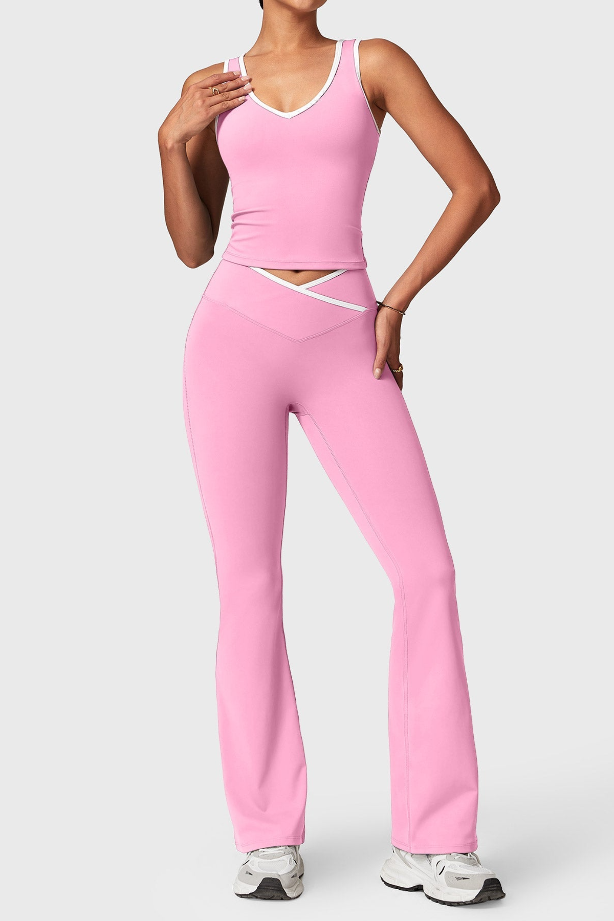 Contrast Flare Set - Co Ord Set | 8j03aj-k6.myshopify.com