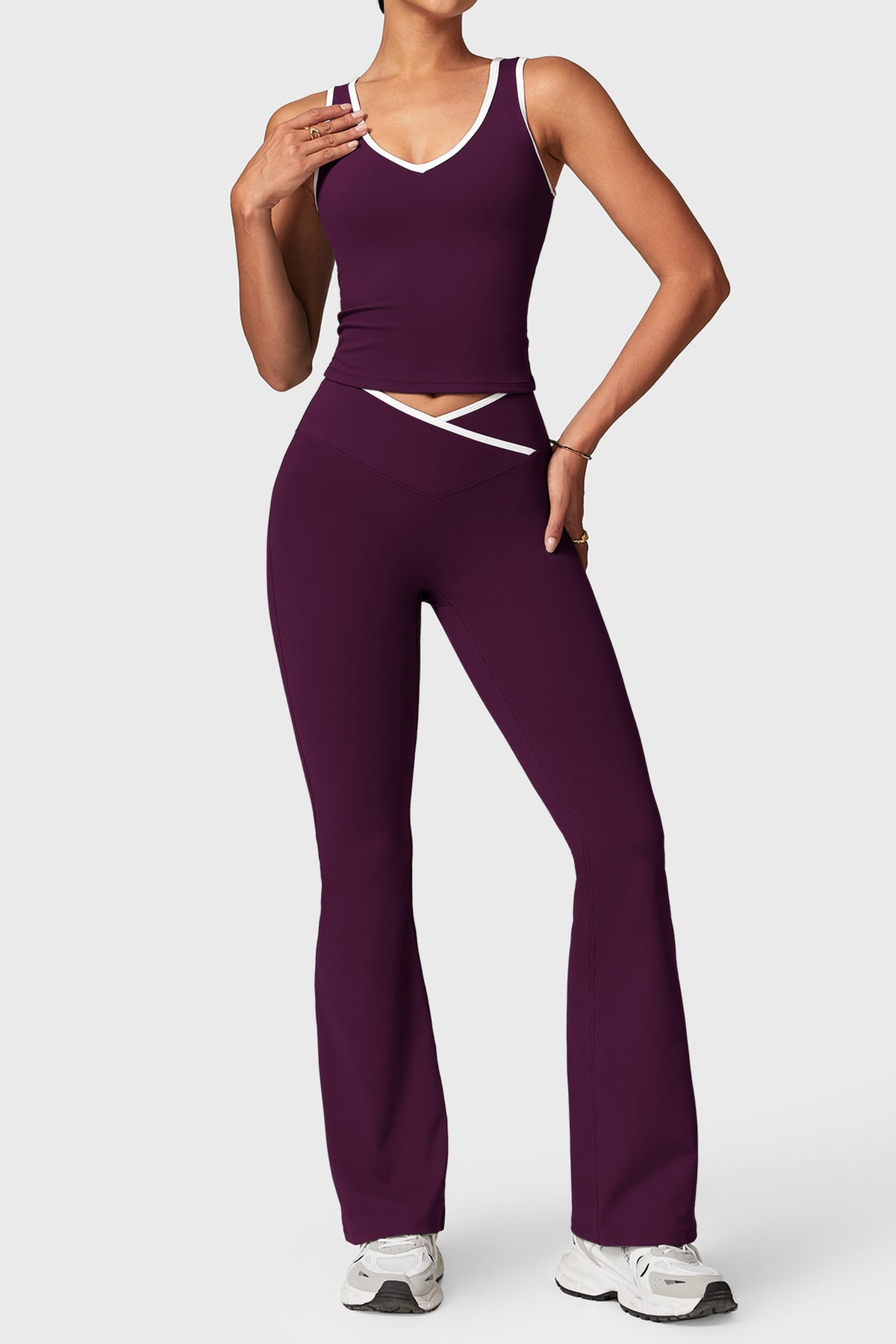 Contrast Flare Set - Co Ord Set | 8j03aj-k6.myshopify.com