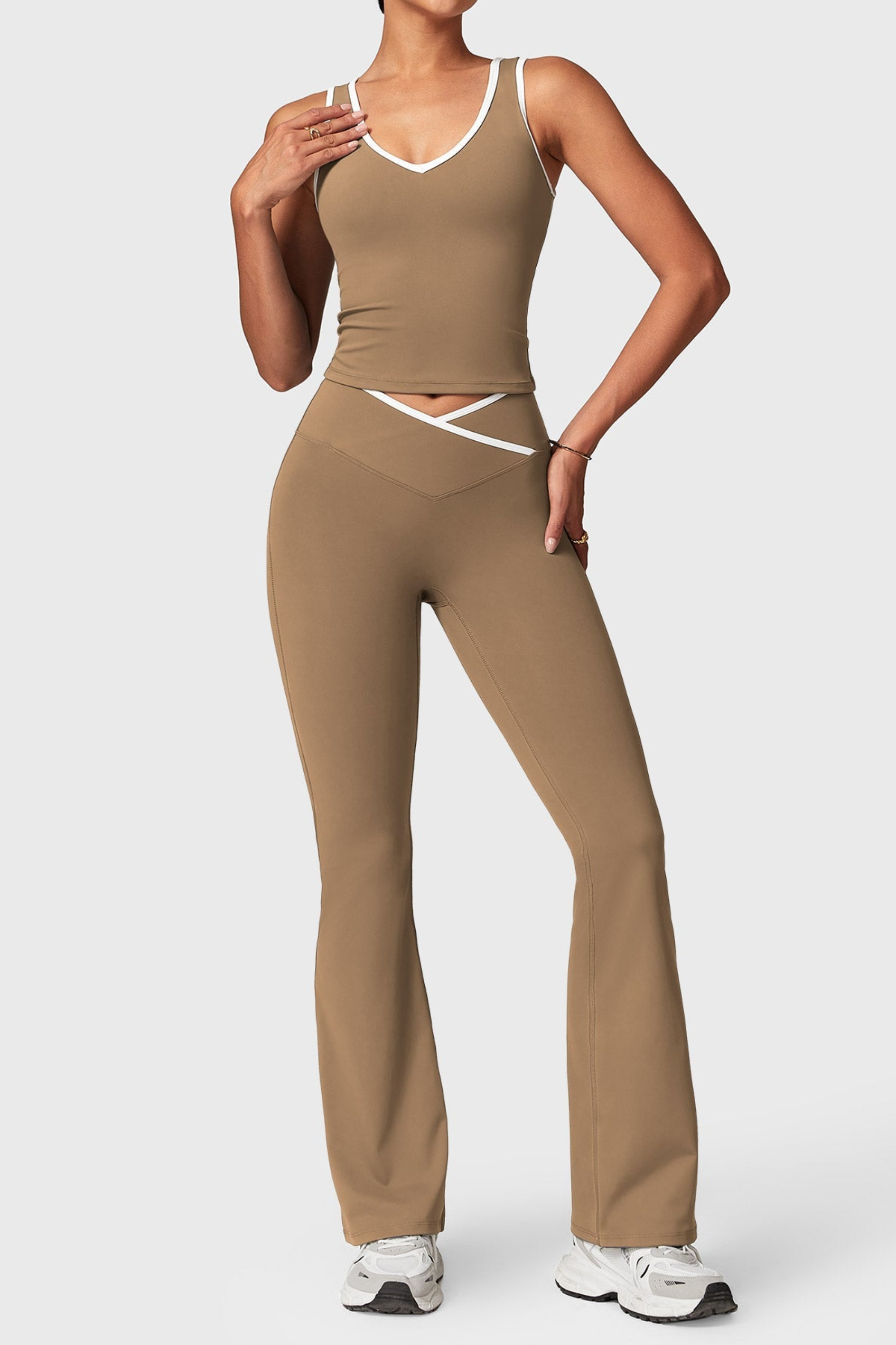 Contrast Flare Set - Co Ord Set | 8j03aj-k6.myshopify.com