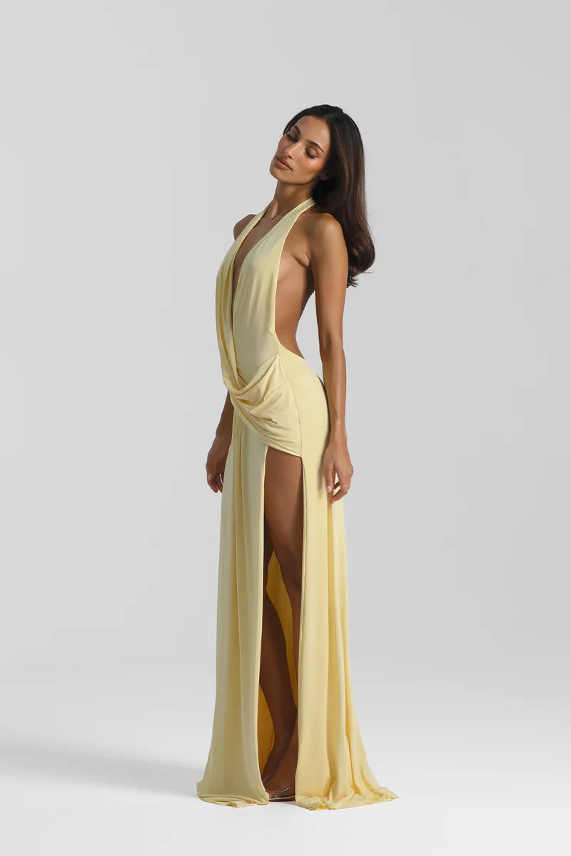 Deep V Slit Dress - Women’s Dress | 8j03aj-k6.myshopify.com