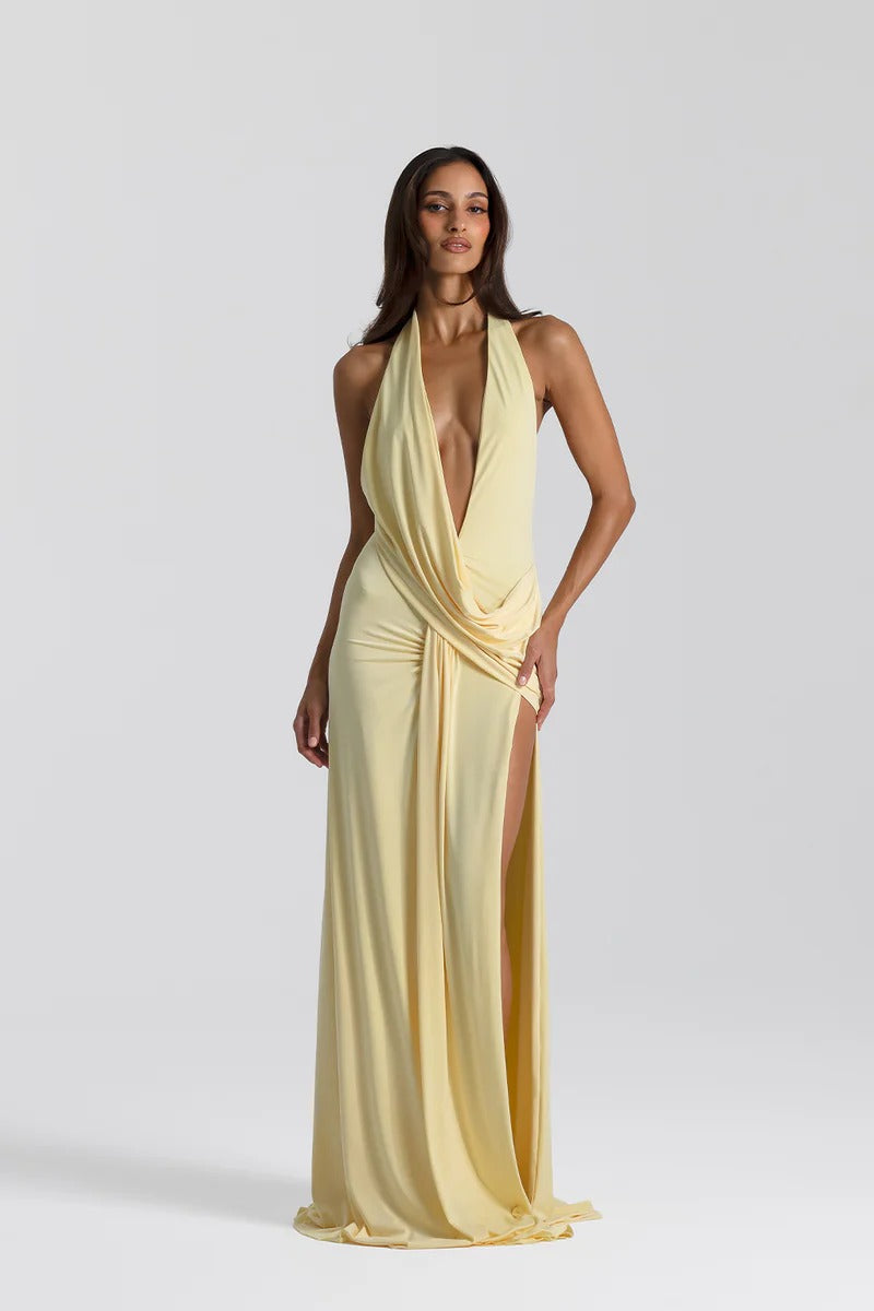 Deep V Slit Dress - Women’s Dress | 8j03aj-k6.myshopify.com