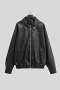 Faux Leather Bomber Jacket - Jacket | 8j03aj-k6.myshopify.com