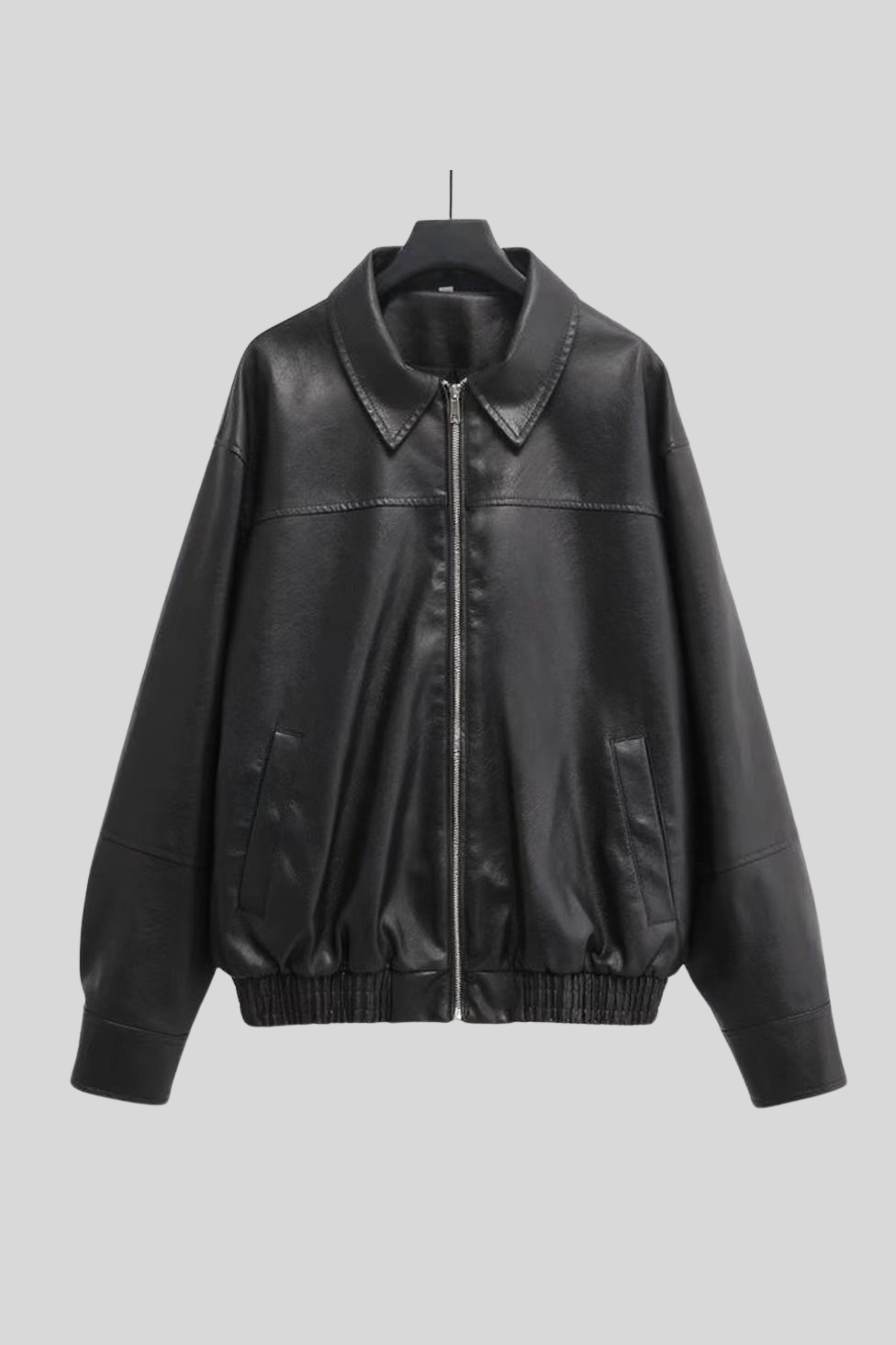 Faux Leather Bomber Jacket - Jacket | 8j03aj-k6.myshopify.com