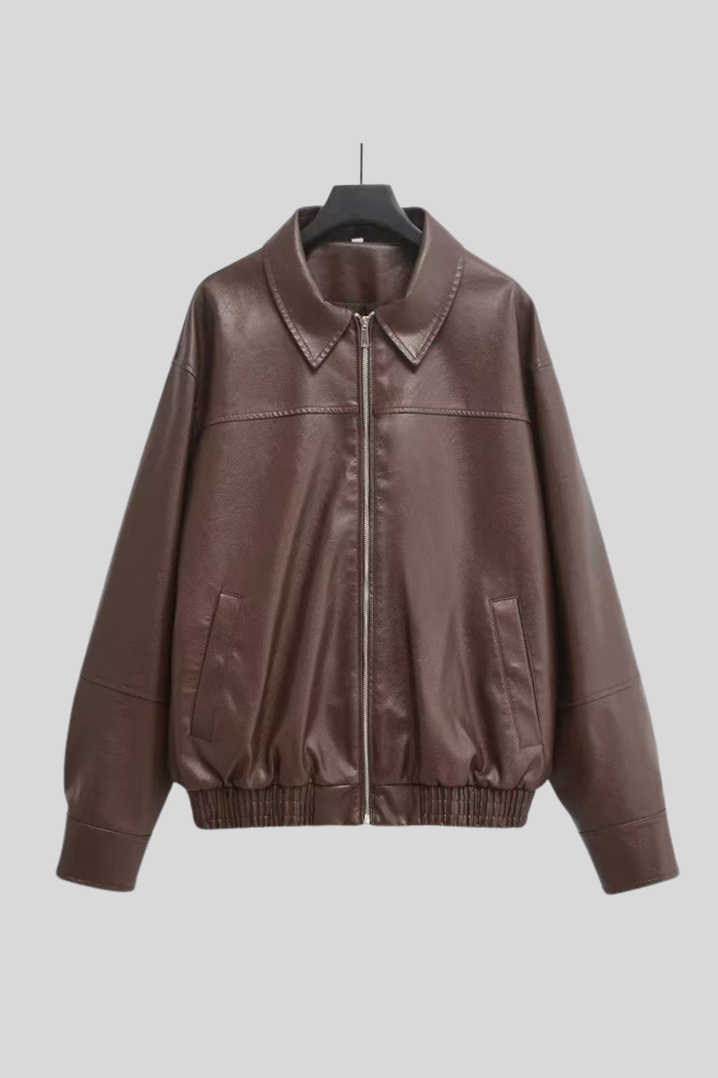 Faux Leather Bomber Jacket - Jacket | 8j03aj-k6.myshopify.com