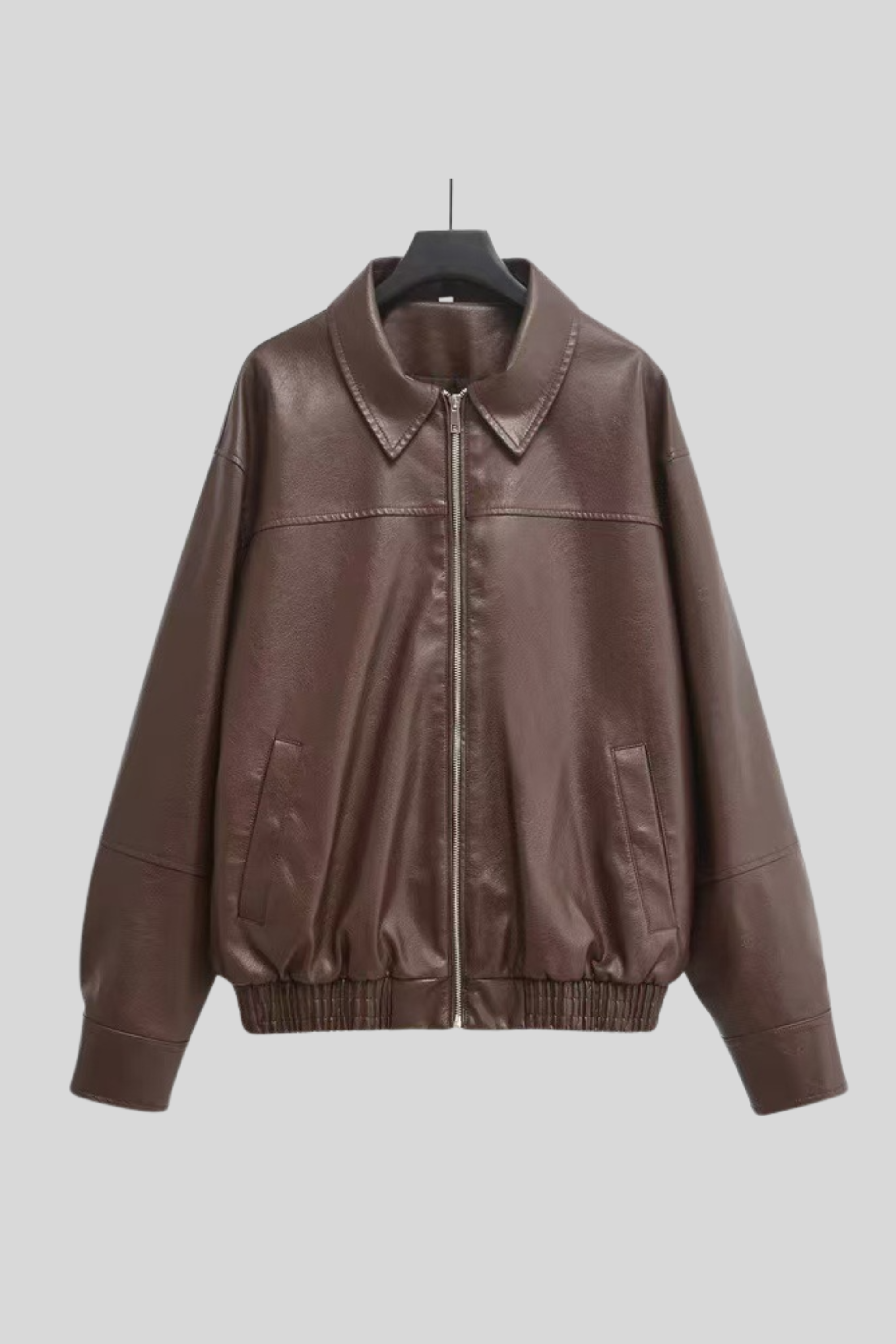 Faux Leather Bomber Jacket - Jacket | 8j03aj-k6.myshopify.com