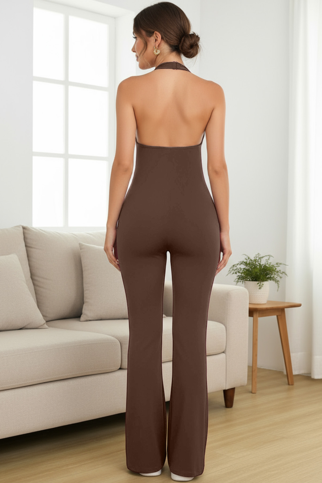 Halter Flared Jumpsuit - Jumpsuit | 8j03aj-k6.myshopify.com