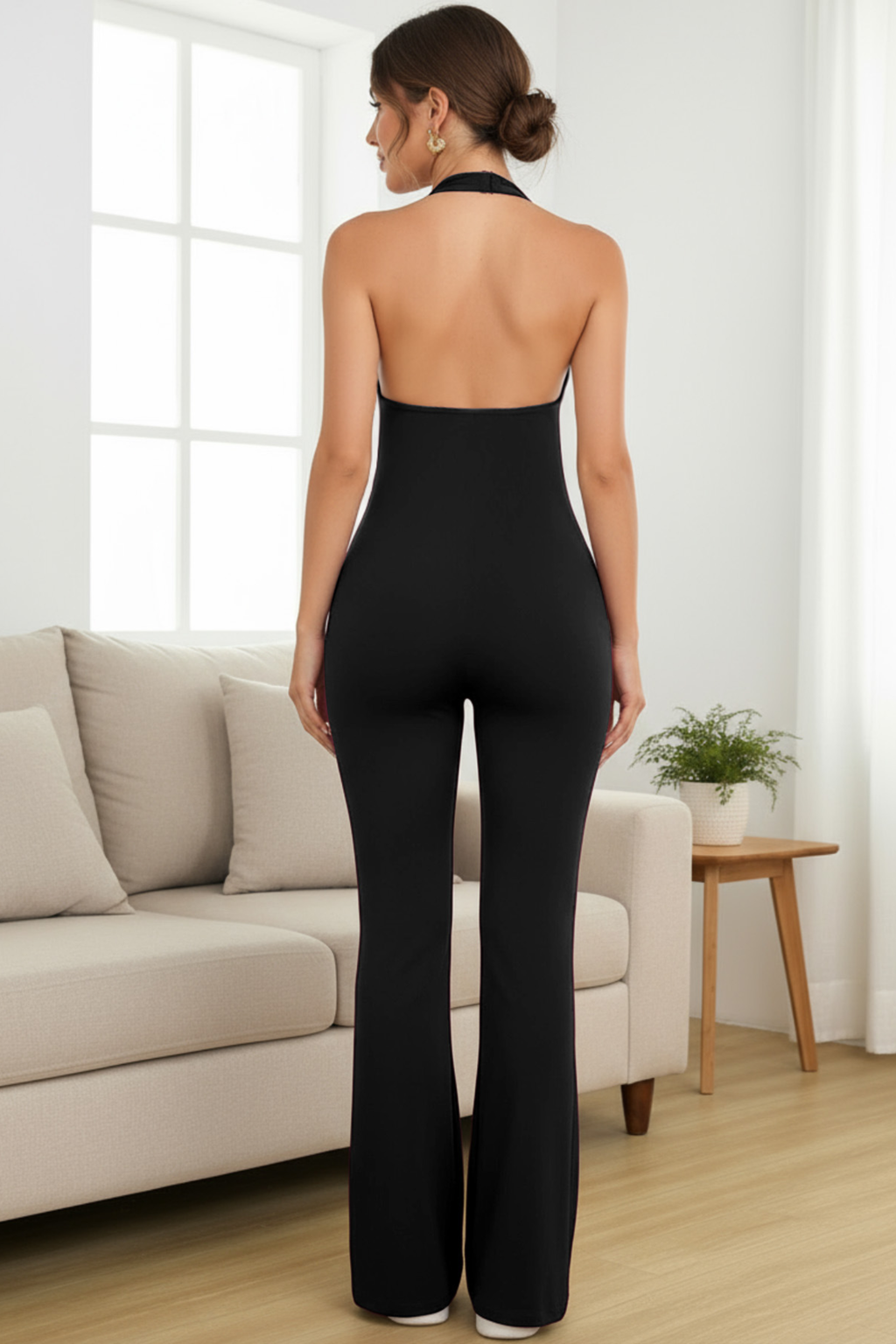 Halter Flared Jumpsuit - Jumpsuit | 8j03aj-k6.myshopify.com