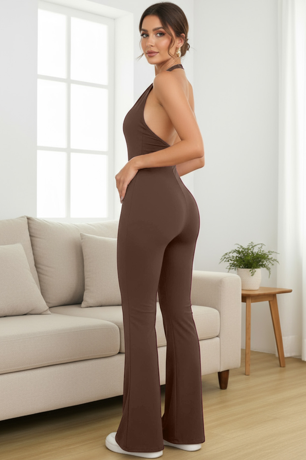 Halter Flared Jumpsuit - Jumpsuit | 8j03aj-k6.myshopify.com