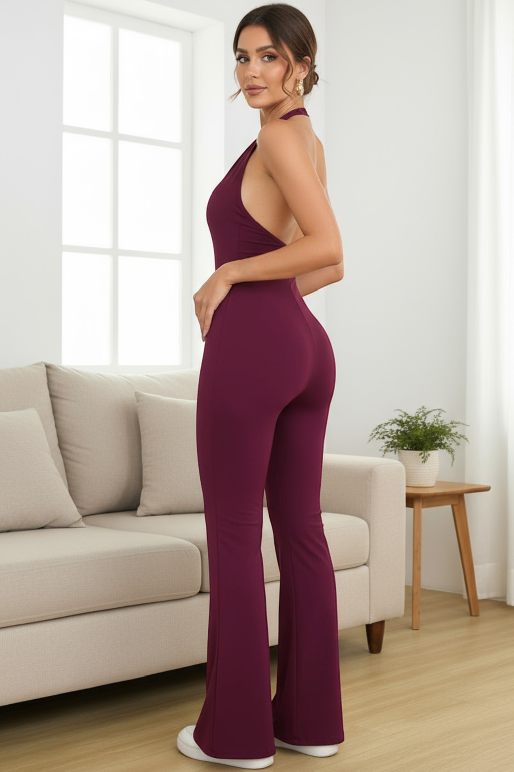 Halter Flared Jumpsuit - Jumpsuit | 8j03aj-k6.myshopify.com