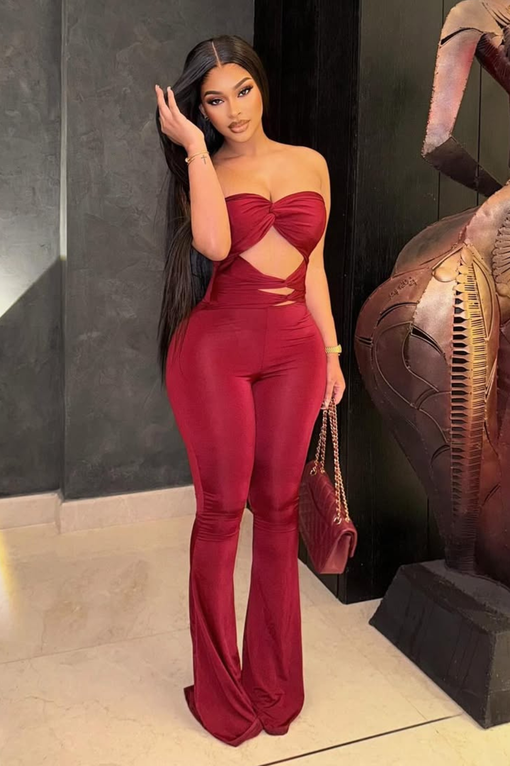 Knotted Backless Jumpsuit - Jumpsuit | 8j03aj-k6.myshopify.com