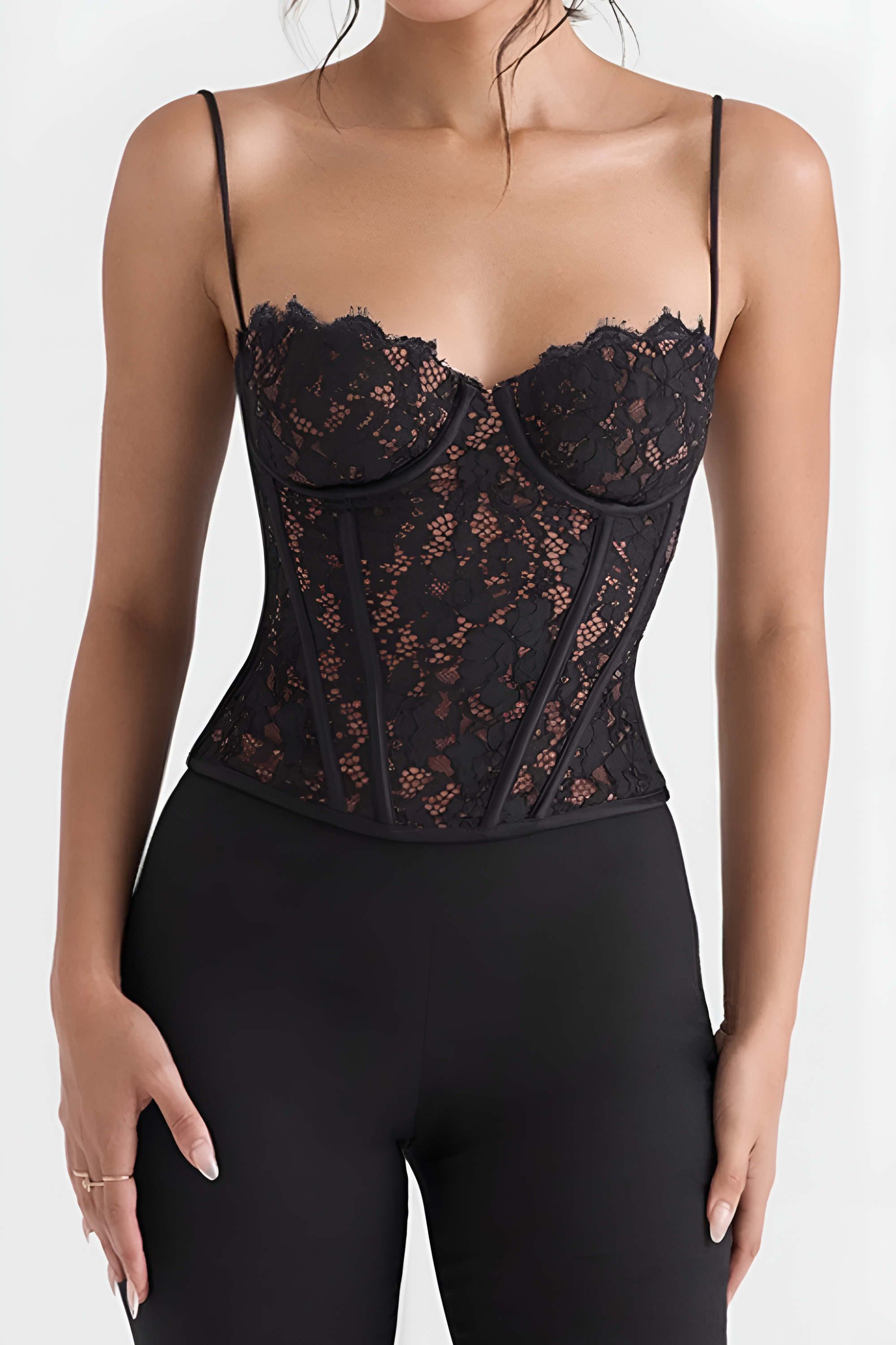 Lace Corset Top – Noir - Corset Top | 8j03aj-k6.myshopify.com