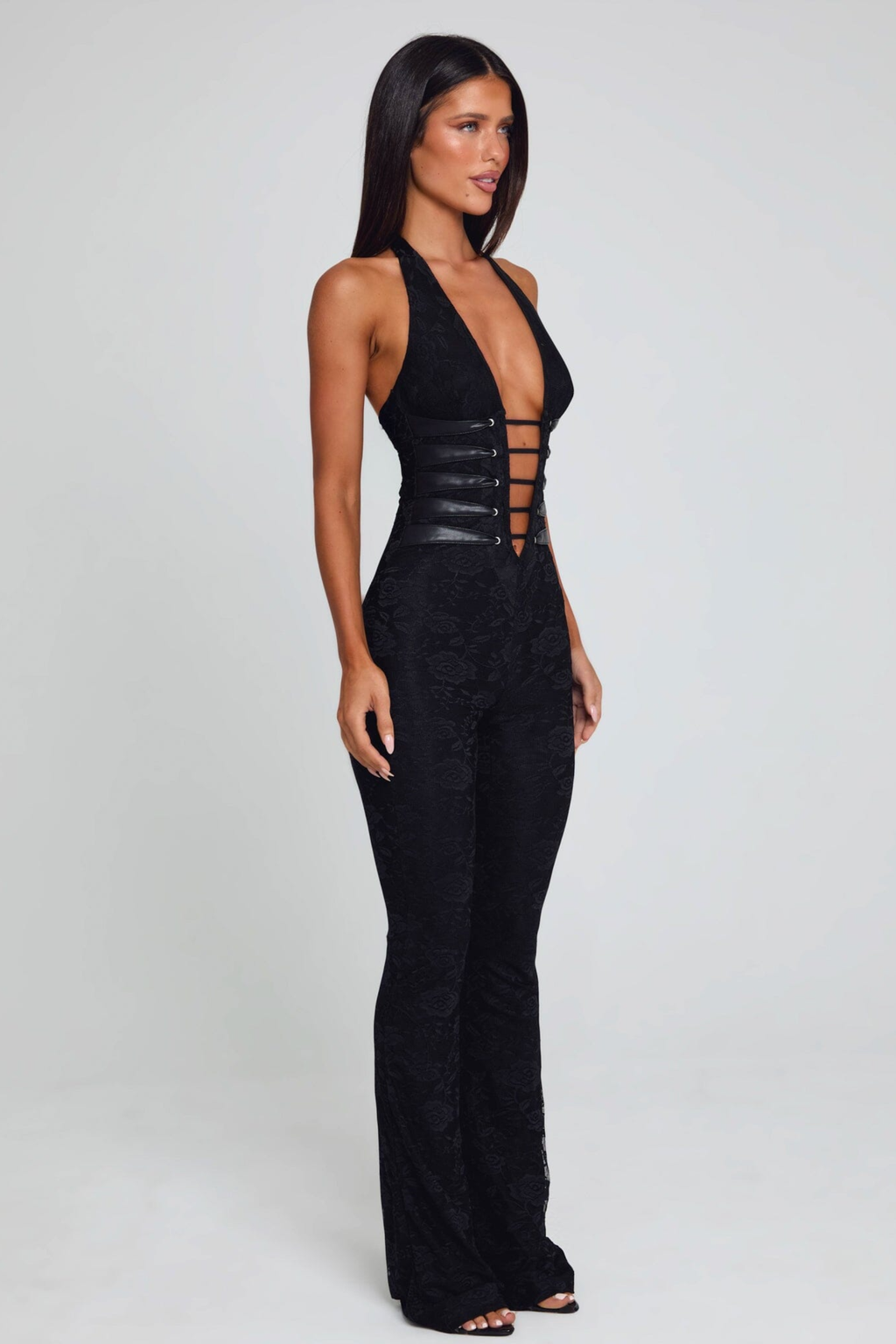 Lace Deep V Jumpsuit - Jumpsuit | 8j03aj-k6.myshopify.com