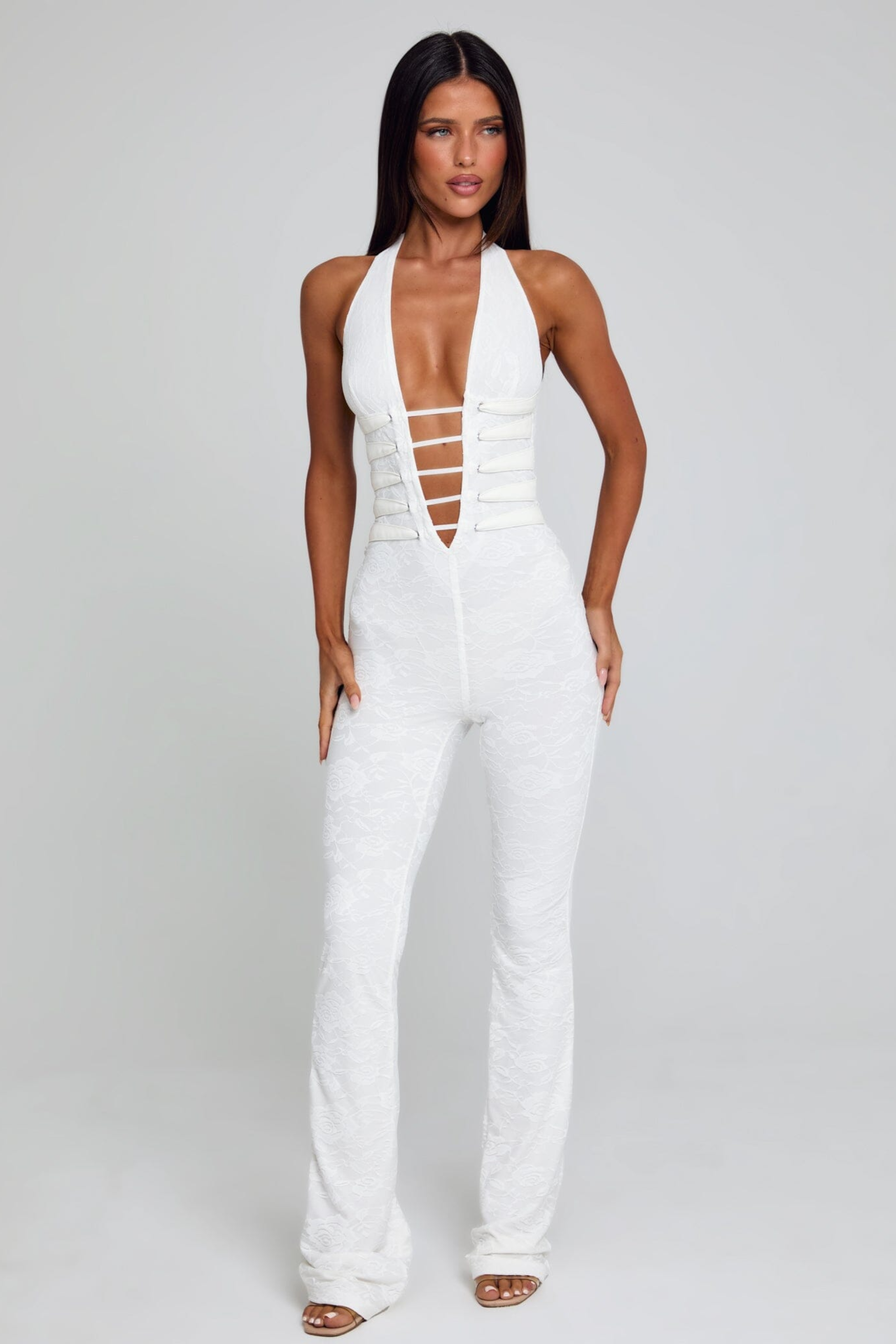 Lace Deep V Jumpsuit - Jumpsuit | 8j03aj-k6.myshopify.com