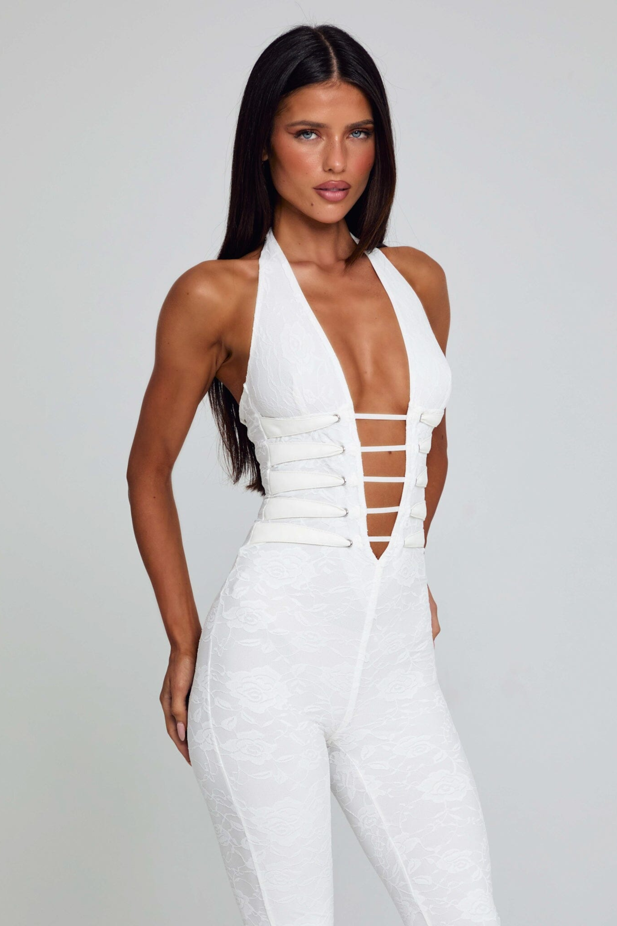 Lace Deep V Jumpsuit - Jumpsuit | 8j03aj-k6.myshopify.com