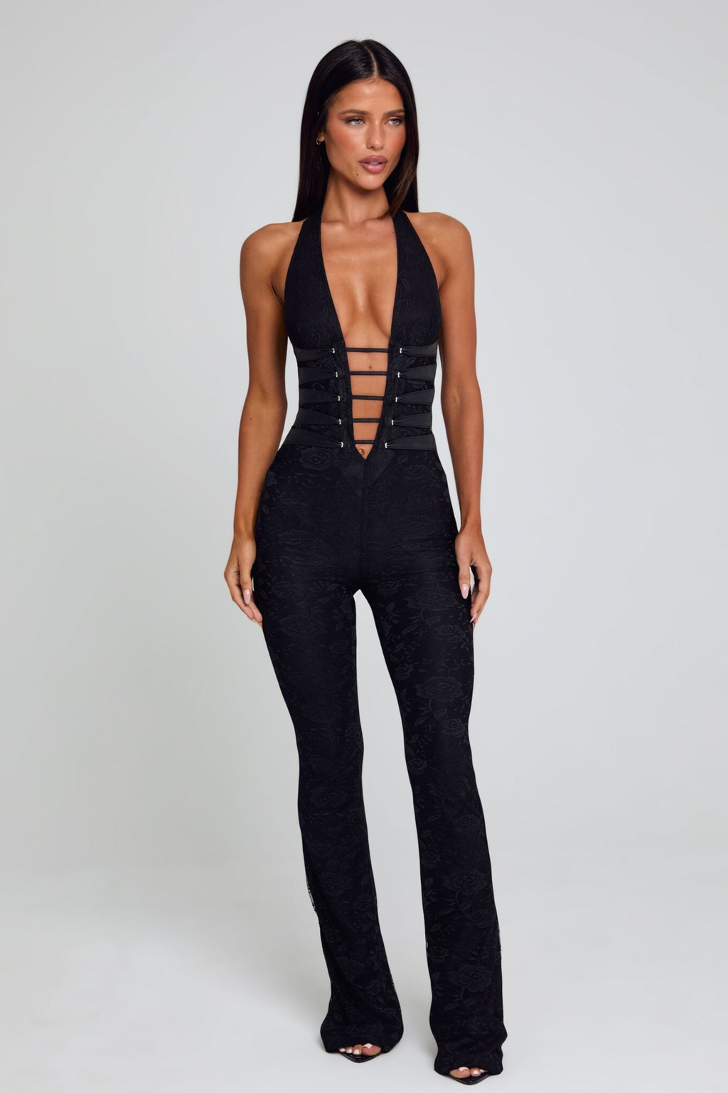 Lace Deep V Jumpsuit - Jumpsuit | 8j03aj-k6.myshopify.com