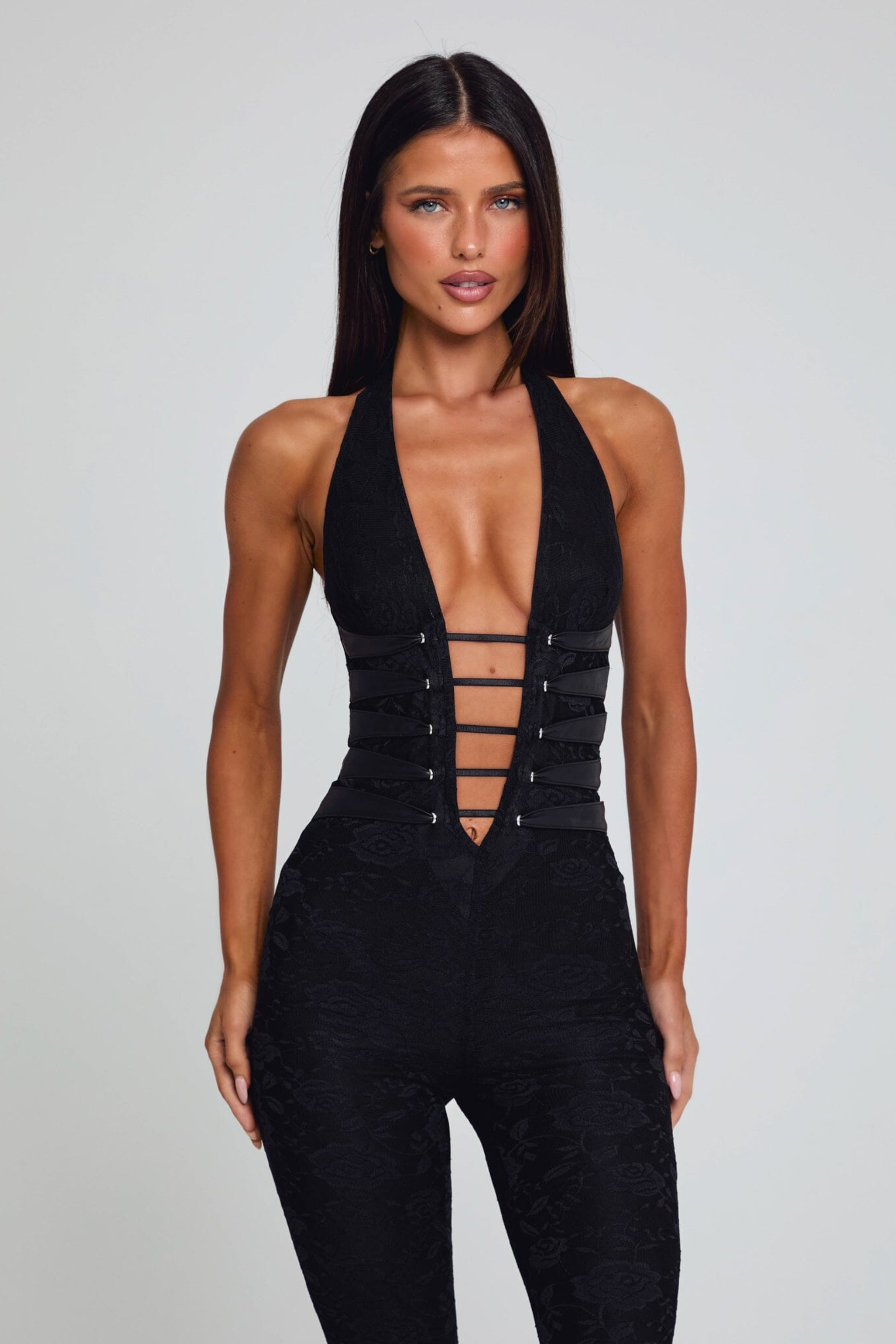 Lace Deep V Jumpsuit - Jumpsuit | 8j03aj-k6.myshopify.com