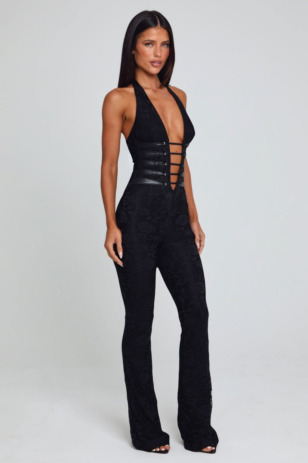 Lace Deep V Jumpsuit - Jumpsuit | 8j03aj-k6.myshopify.com