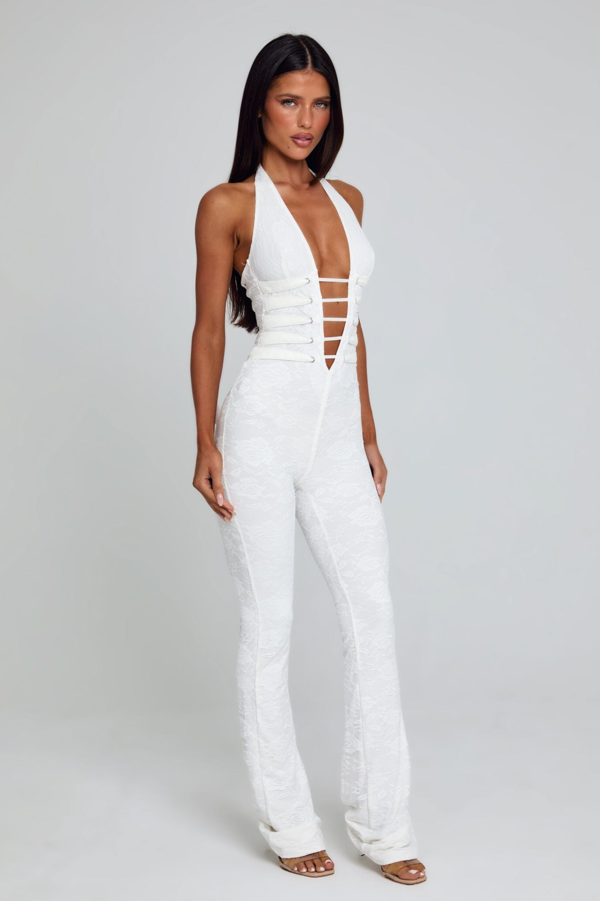 Lace Deep V Jumpsuit - Jumpsuit | 8j03aj-k6.myshopify.com