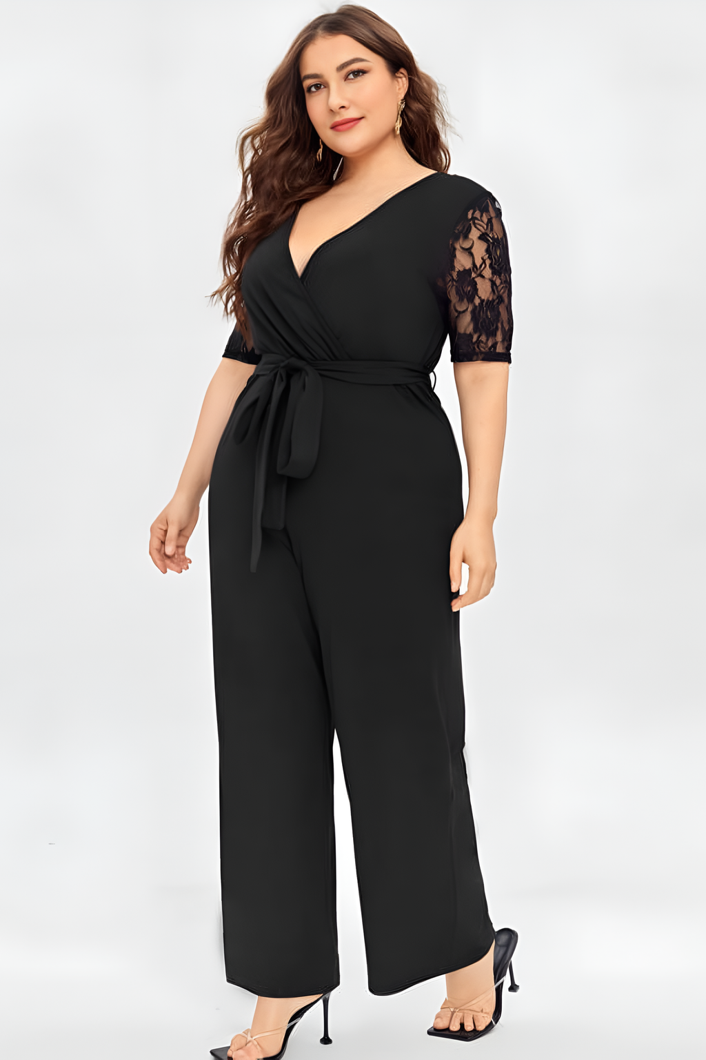 Lace V Neck Jumpsuit - Jumpsuit | 8j03aj-k6.myshopify.com