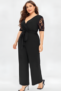 Lace V Neck Jumpsuit - Jumpsuit | 8j03aj-k6.myshopify.com