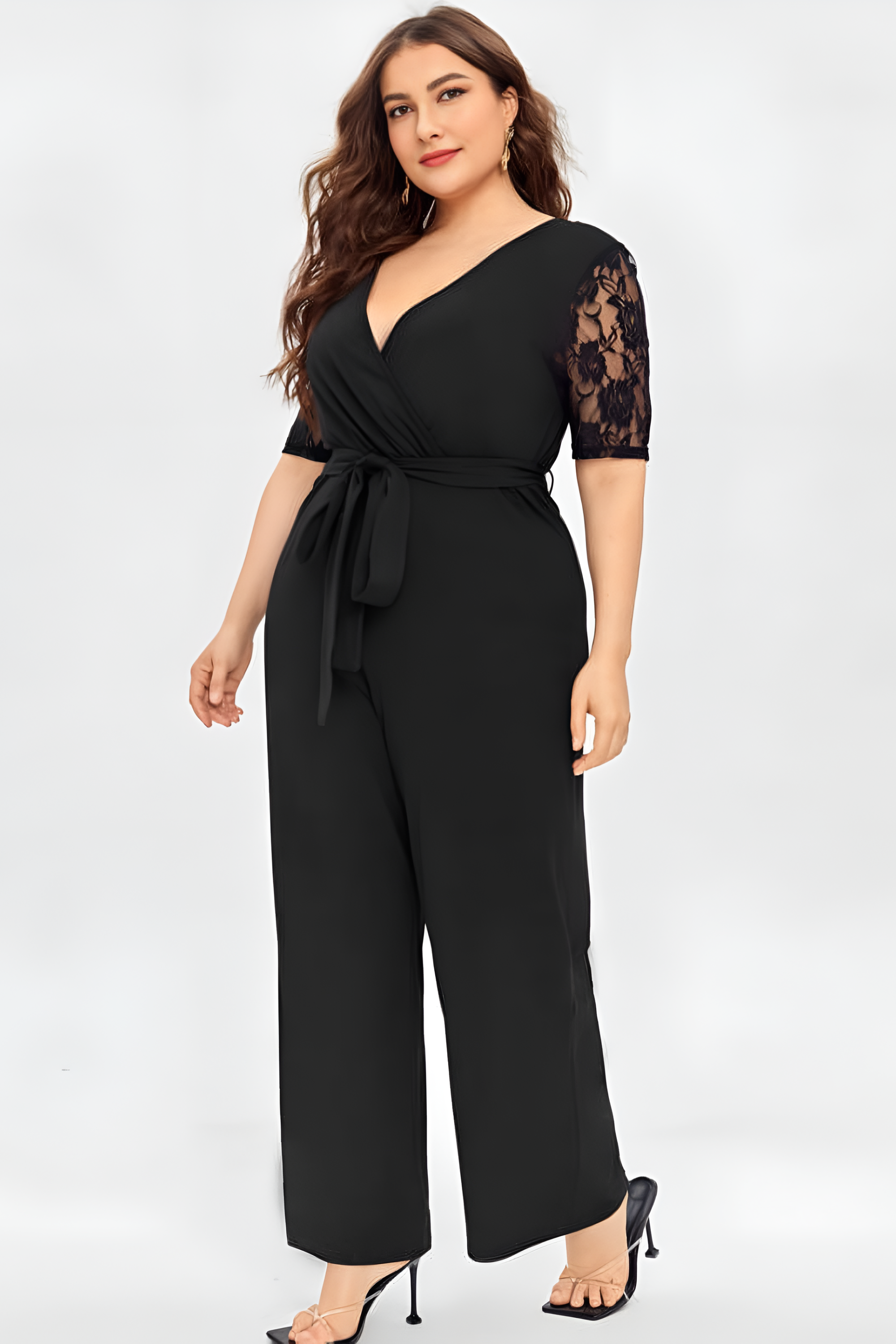 Lace V Neck Jumpsuit - Jumpsuit | 8j03aj-k6.myshopify.com